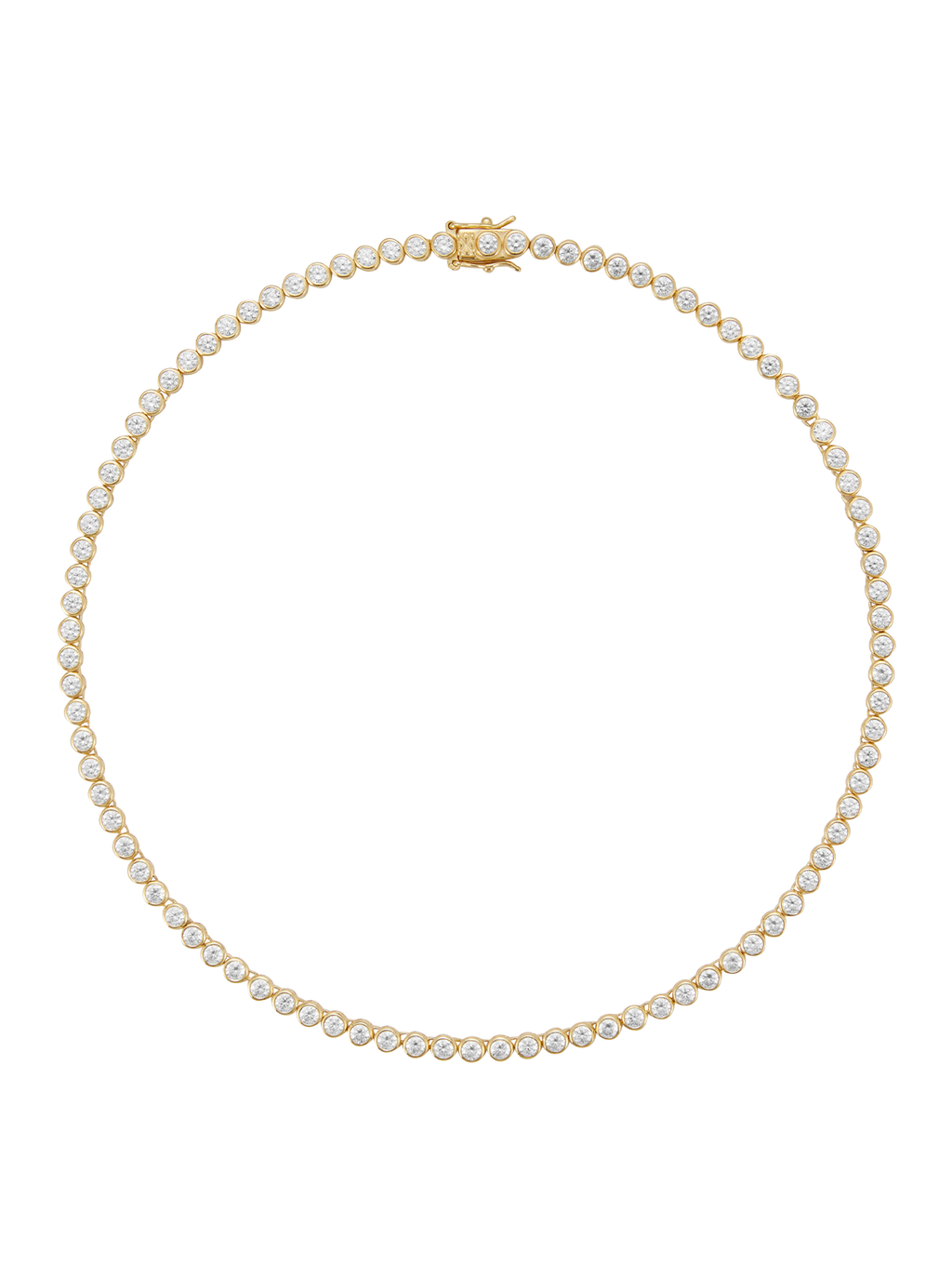 JAMES BEZEL RIVIÈRE NECKLACE IN LAB WHITE SAPPHIRE, 18K GOLD