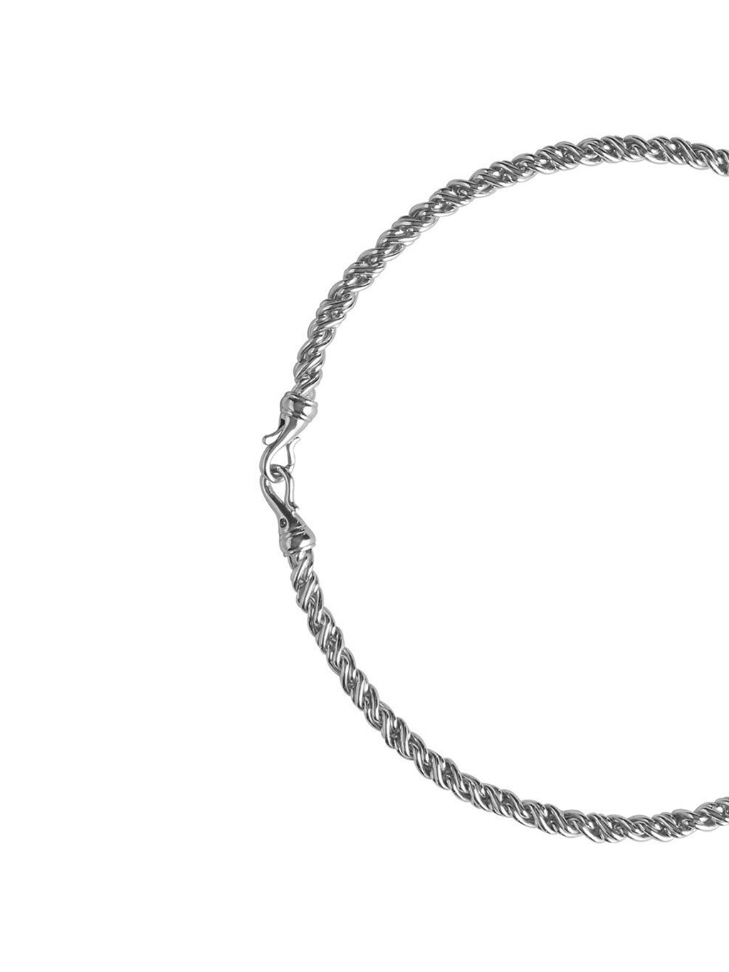 TORSION CHAIN NECKLACE WITH LAB DIAMOND ACCENT, STERLING SILVER