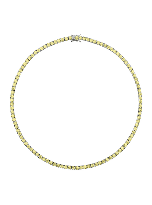 CUSTOM KATE ROUND CUT, LAB-GROWN CANARY YELLOW SAPPHIRE RIVIÈRE NECKLACE