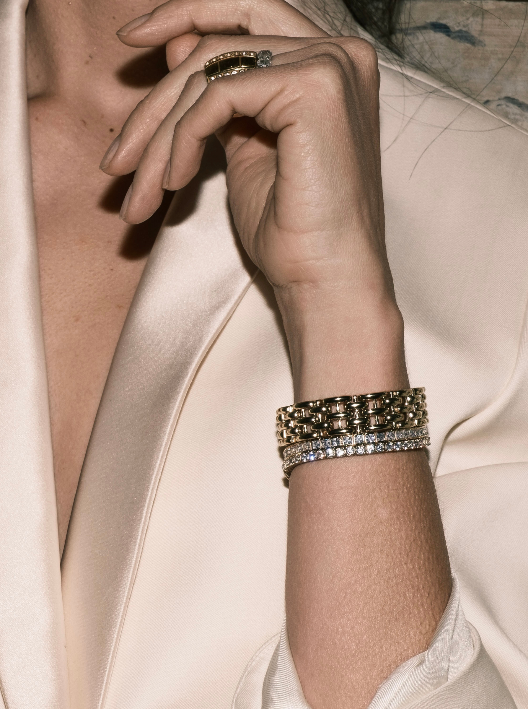 DORSEY PRINCESS-CUT RIVIÈRE BRACELET IN LAB WHITE SAPPHIRE