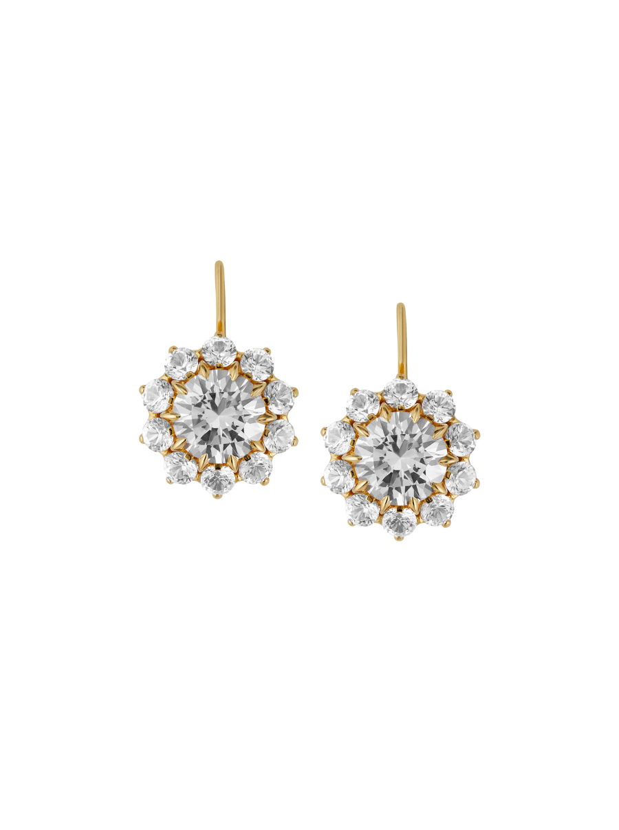 GWEN LAB GROWN WHITE SAPPHIRE GOLD DROP EARRINGS Dorsey