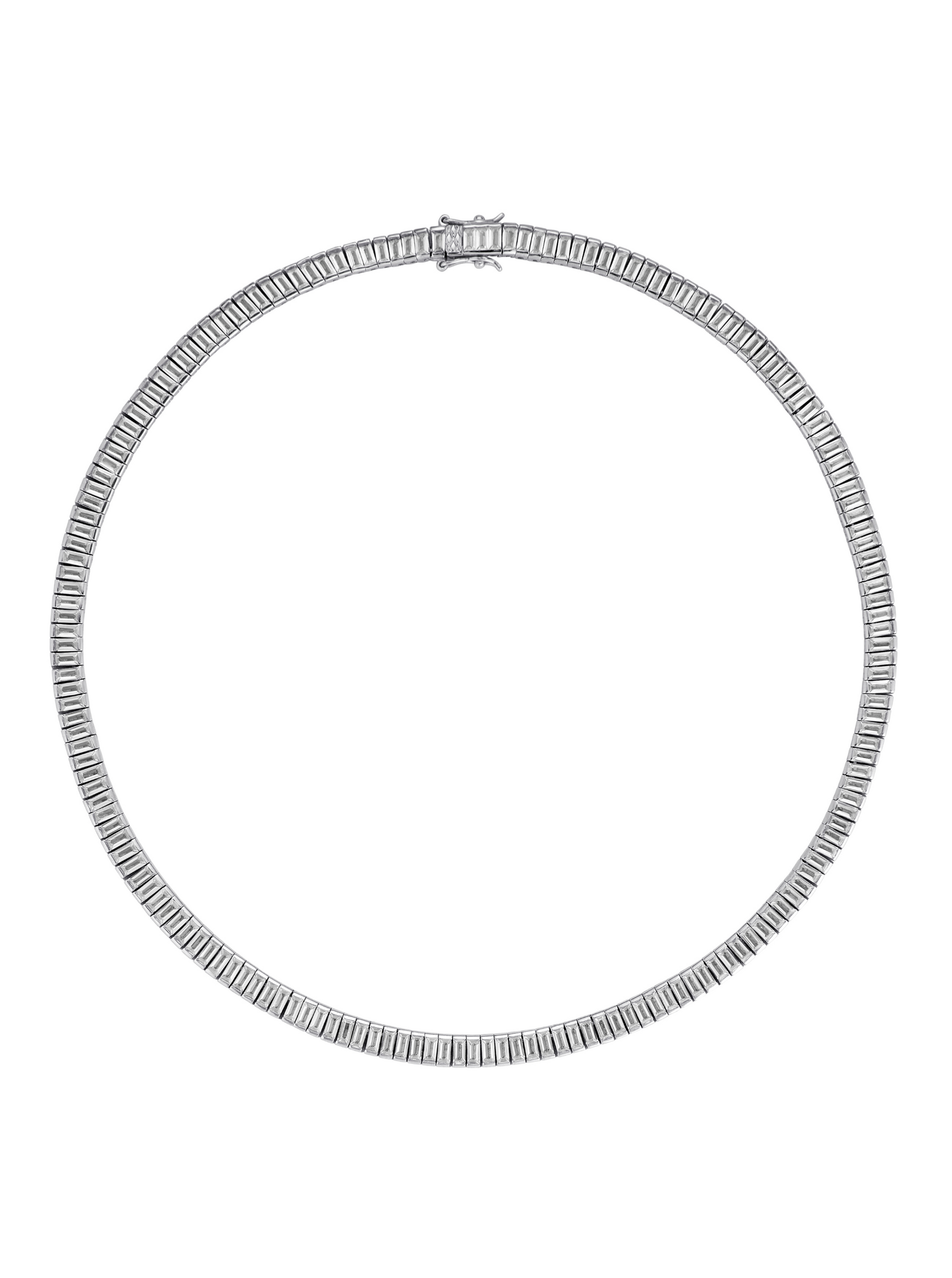 PETITE BESSETTE RIVIÈRE NECKLACE IN LAB WHITE SAPPHIRE