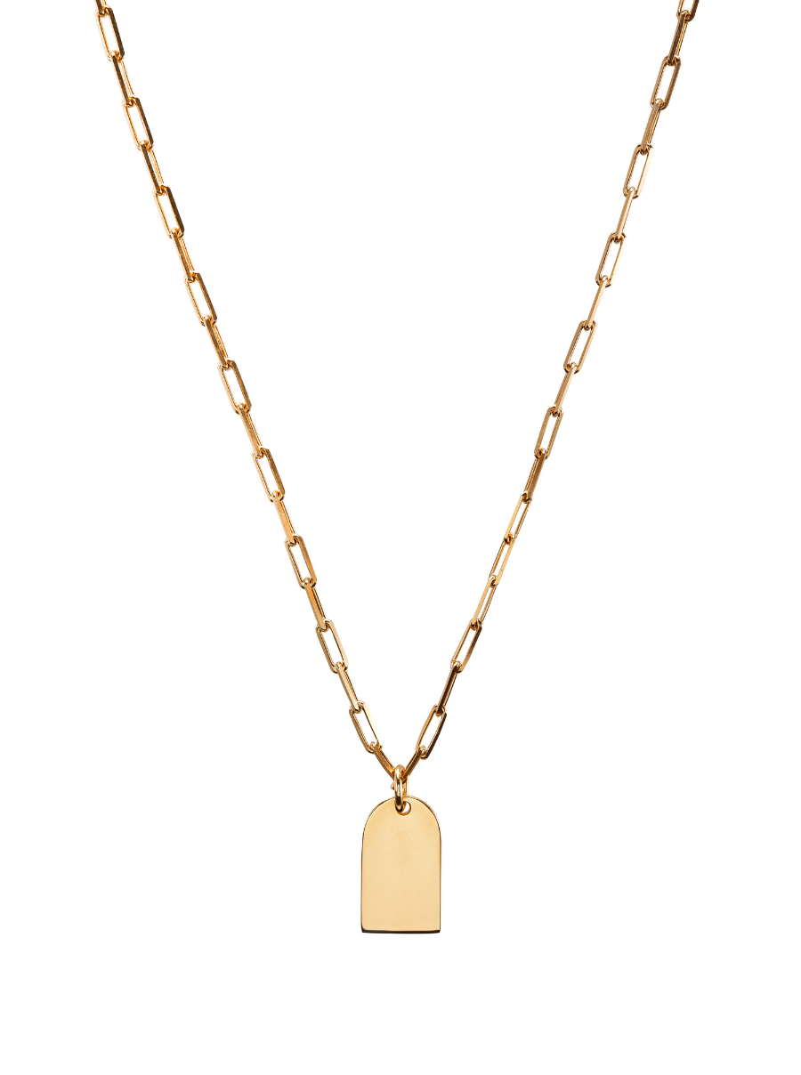 SMALL DOG TAG ID NECKLACE, GOLD – Dorsey