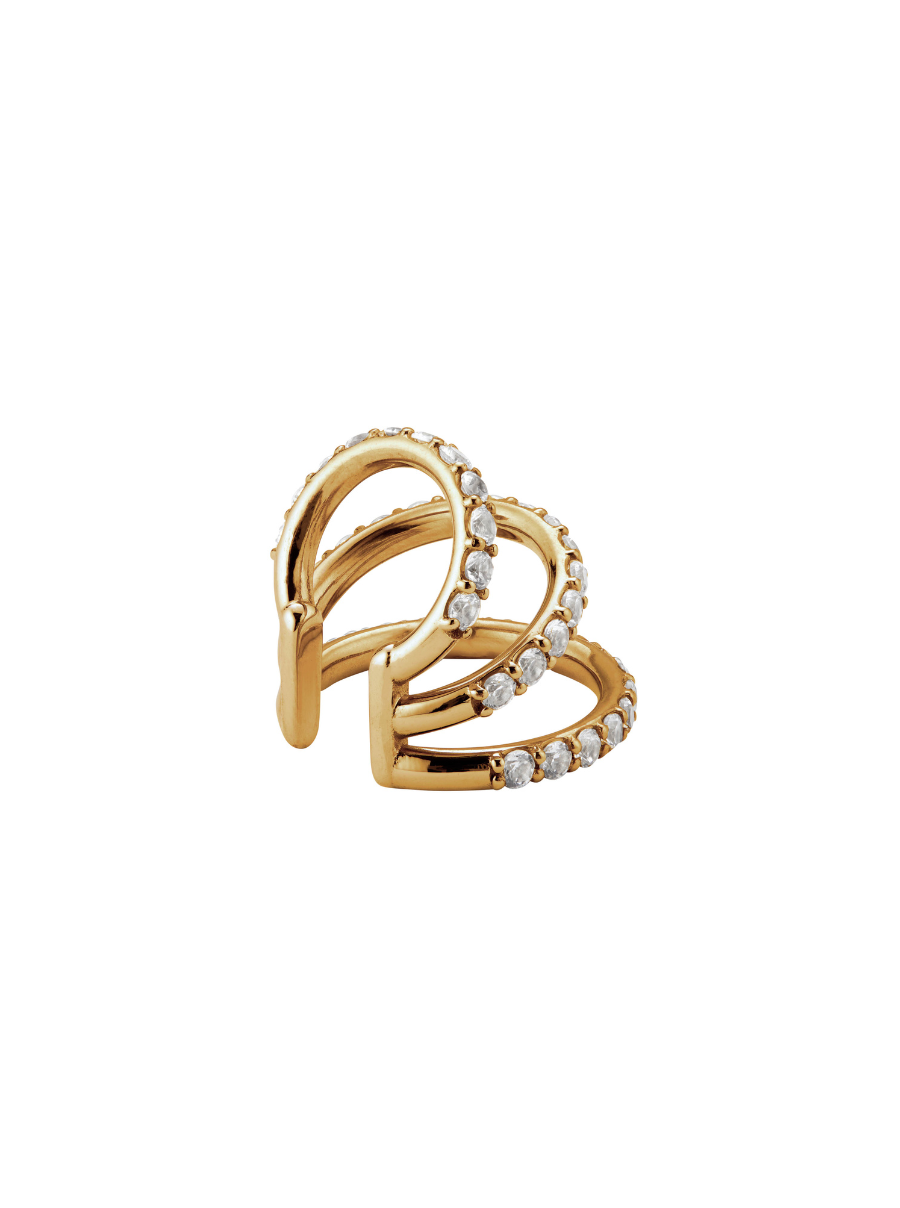 Pavé Triple Ear Cuff, Gold