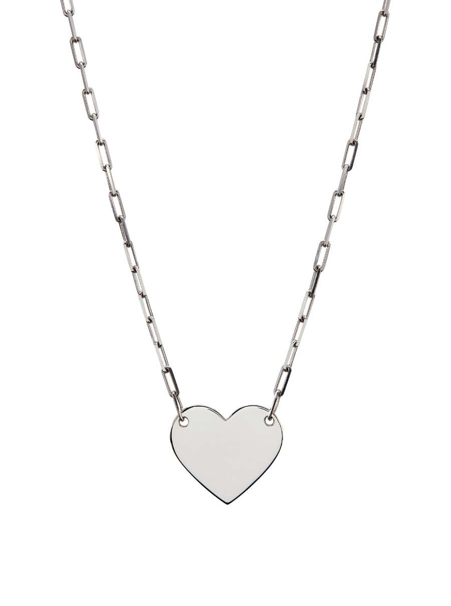 LARGE HEART ID NECKLACE SILVER Dorsey