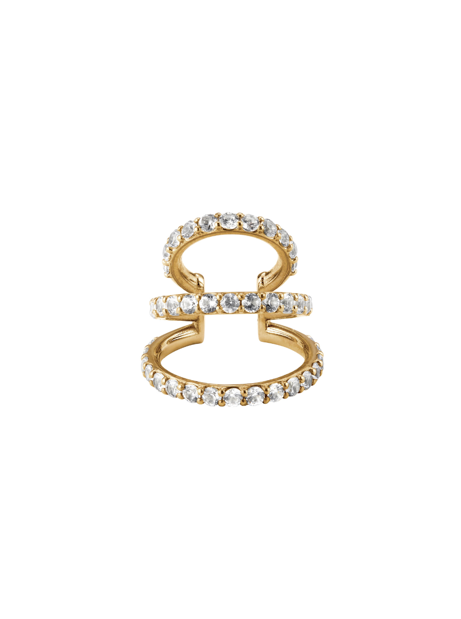 Pavé Triple Ear Cuff, Gold