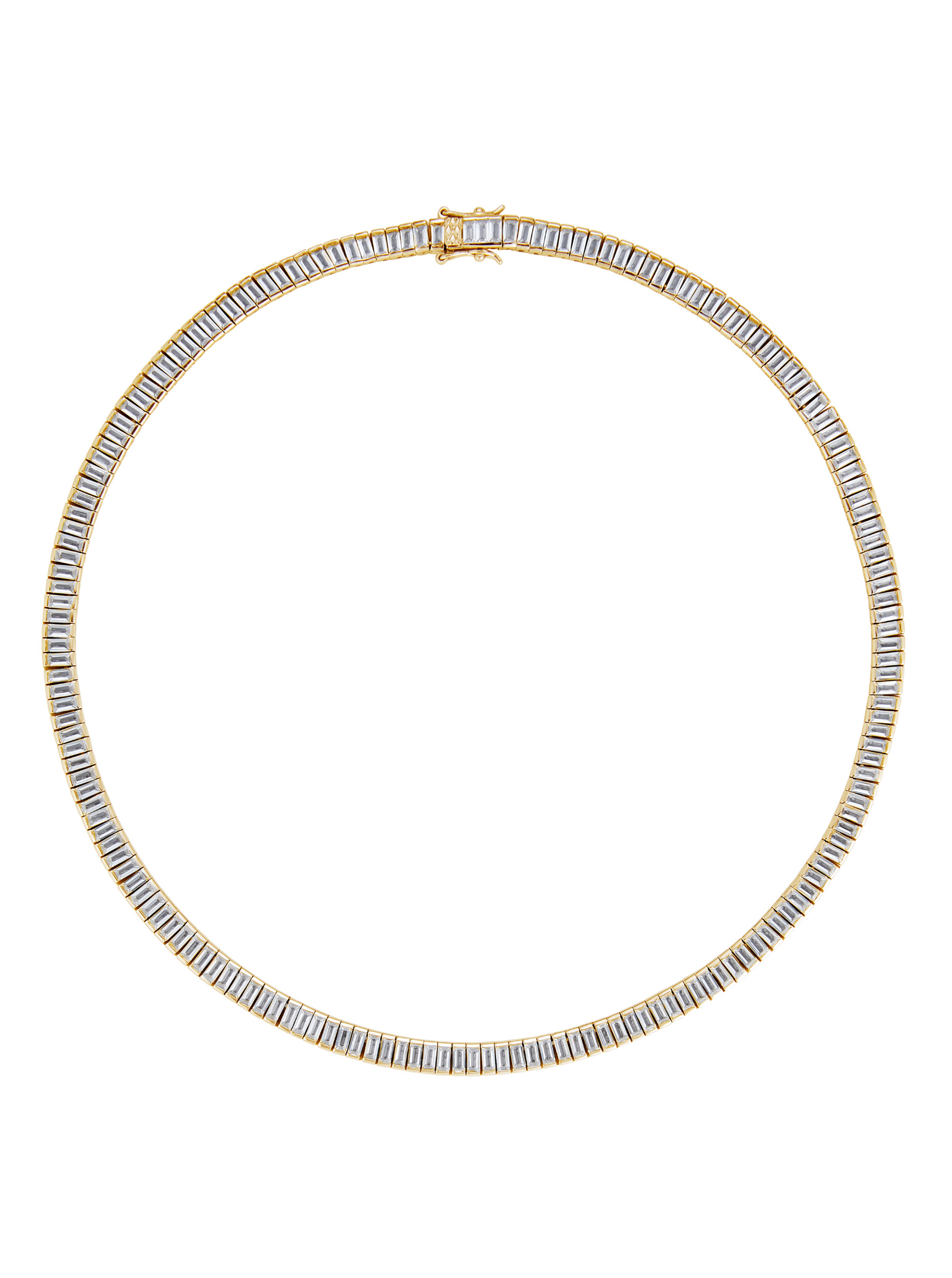 PETITE BESSETTE RIVIÈRE NECKLACE IN LAB WHITE SAPPHIRE