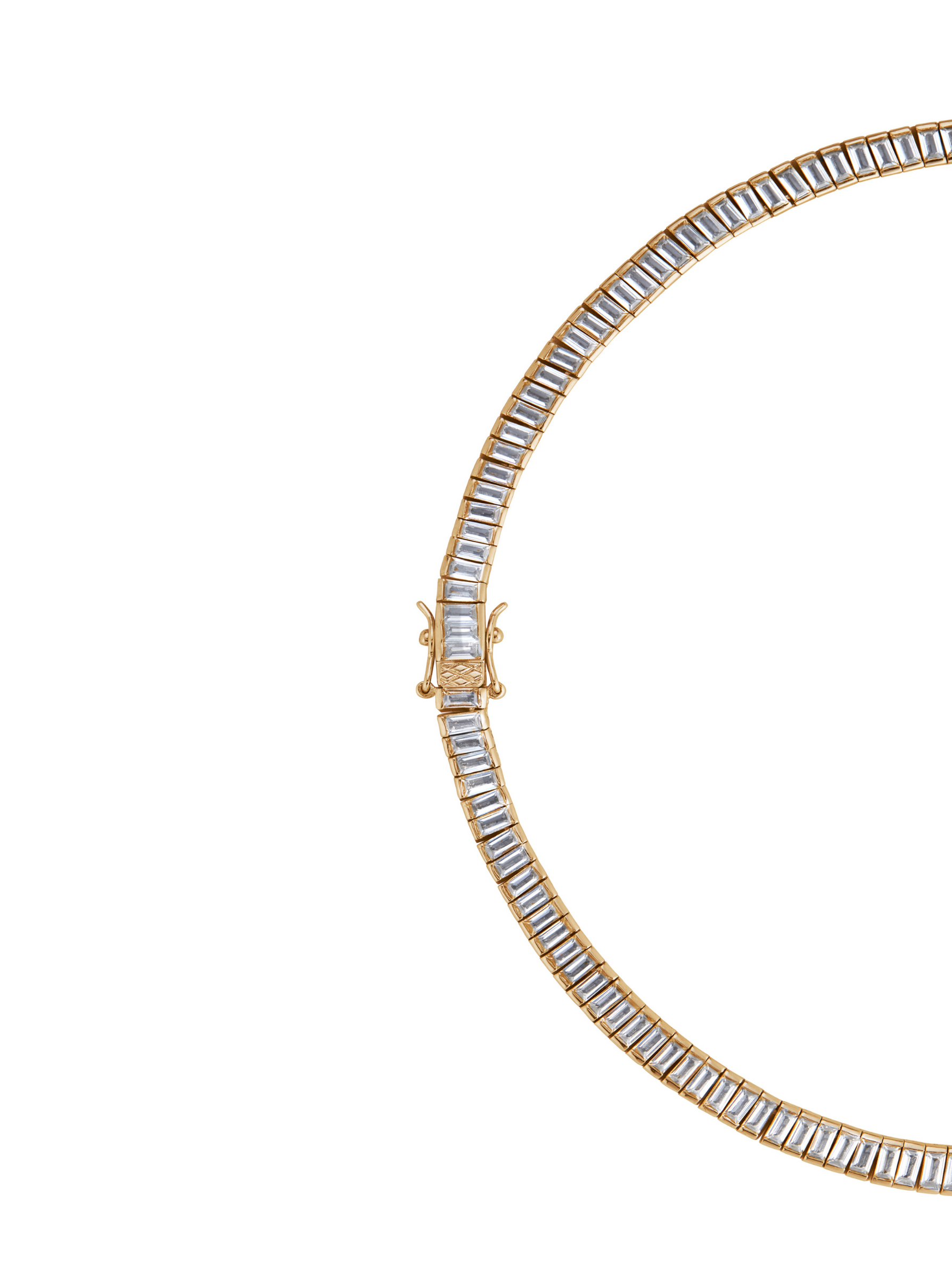 PETITE BESSETTE RIVIÈRE NECKLACE IN LAB WHITE SAPPHIRE