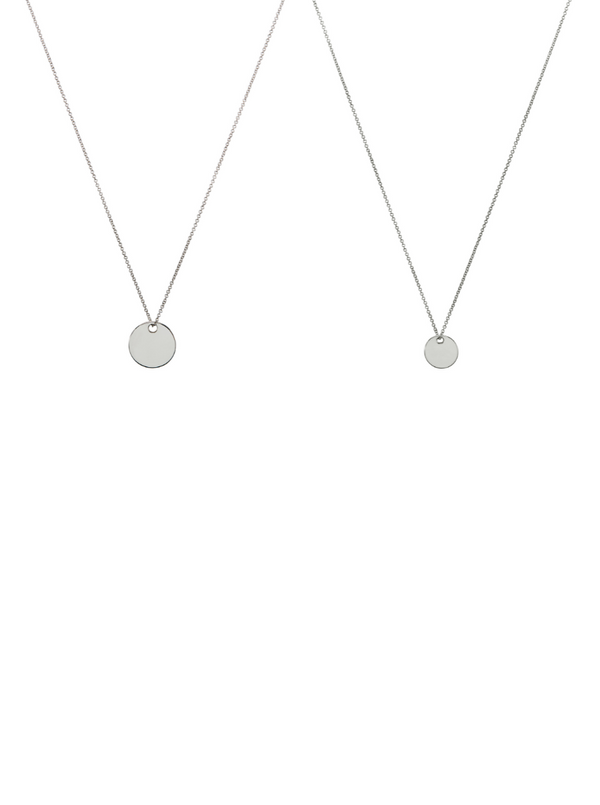 SMALL DISC ID NECKLACE, SILVER