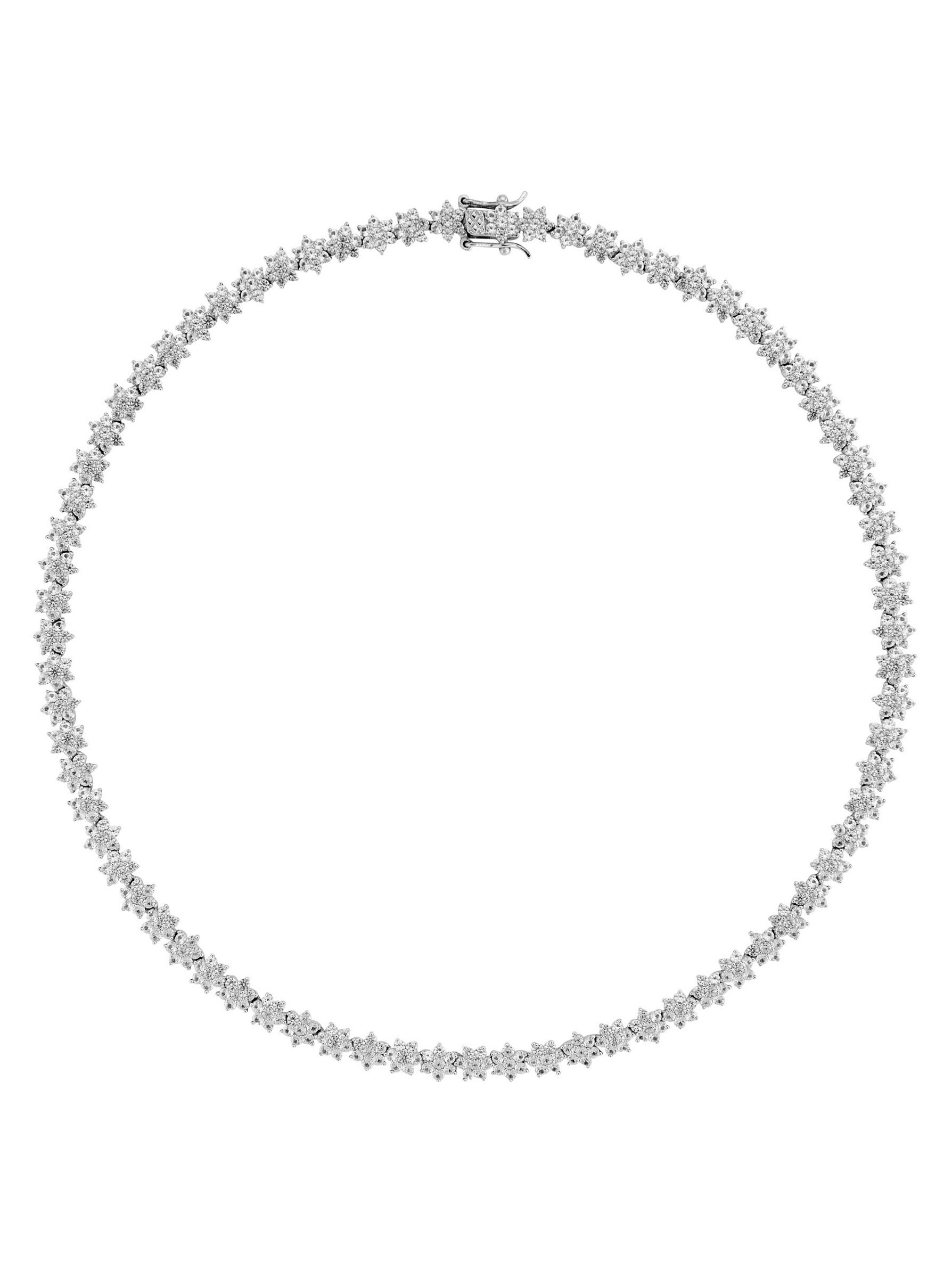 PETITE MARGUERITE RIVIÈRE NECKLACE IN LAB WHITE SAPPHIRE