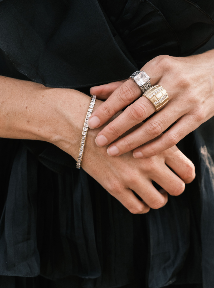 DORSEY PRINCESS-CUT RIVIÈRE BRACELET IN LAB WHITE SAPPHIRE