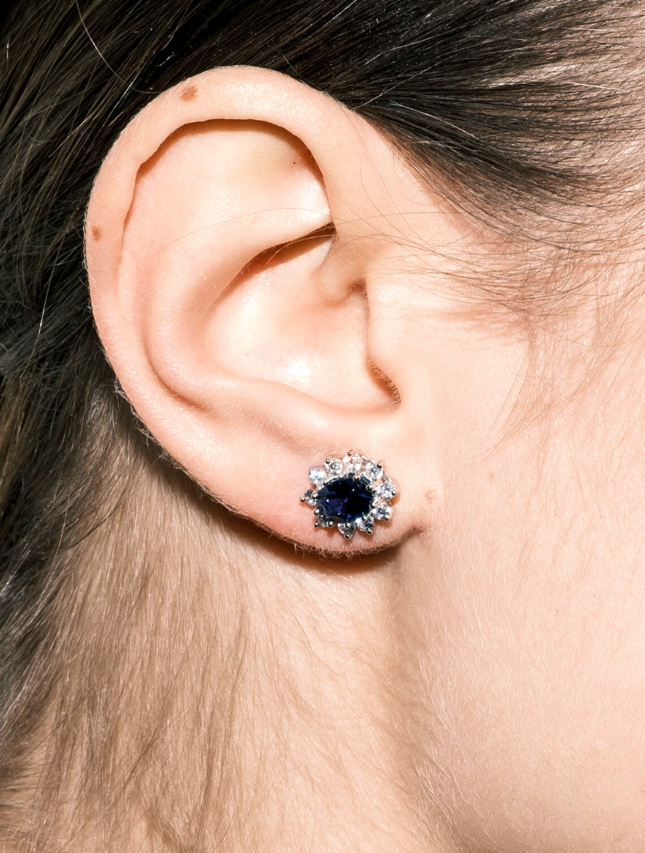 RHETT BLUE AND WHITE SAPPHIRE STUDS Dorsey