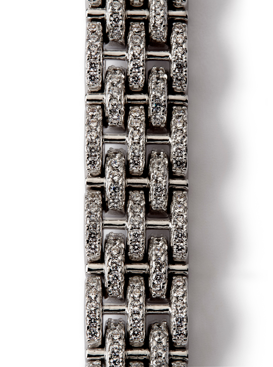 BENEDETTA PAVÉ LINK BRACELET IN LAB WHITE SAPPHIRE