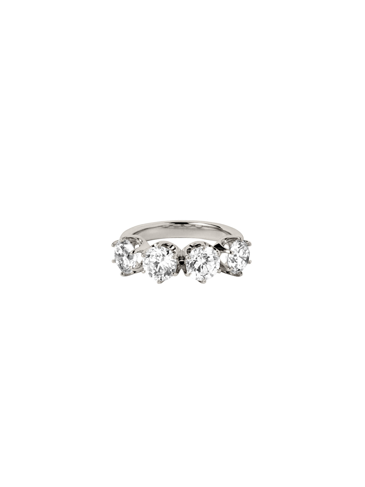 14K IRIS 4-STONE PINKY RING IN LAB DIAMOND