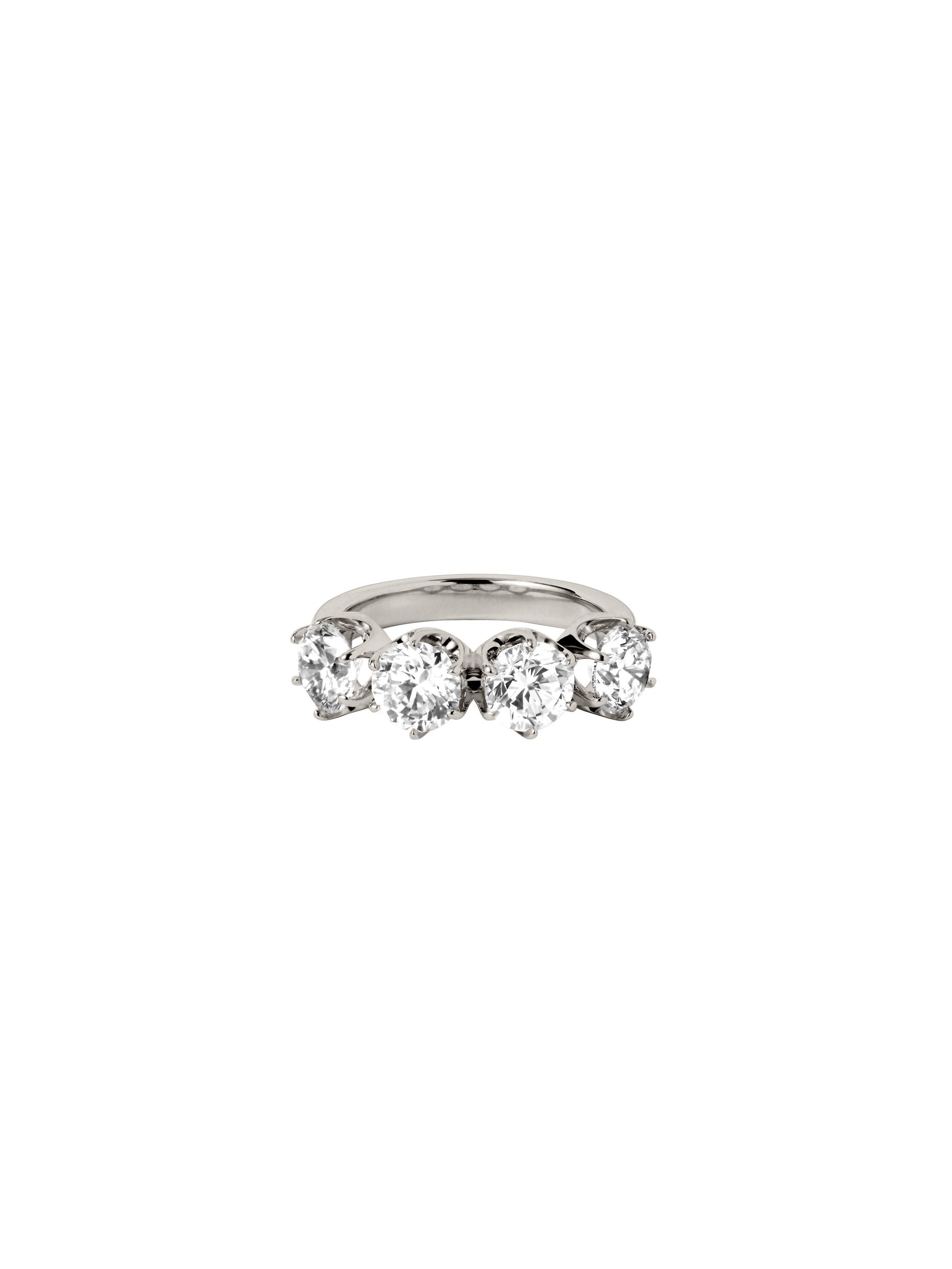 14K IRIS 4-STONE PINKY RING IN LAB DIAMOND
