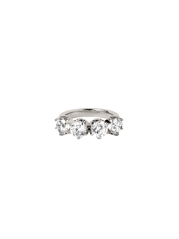 14K IRIS 4-STONE PINKY RING IN LAB DIAMOND