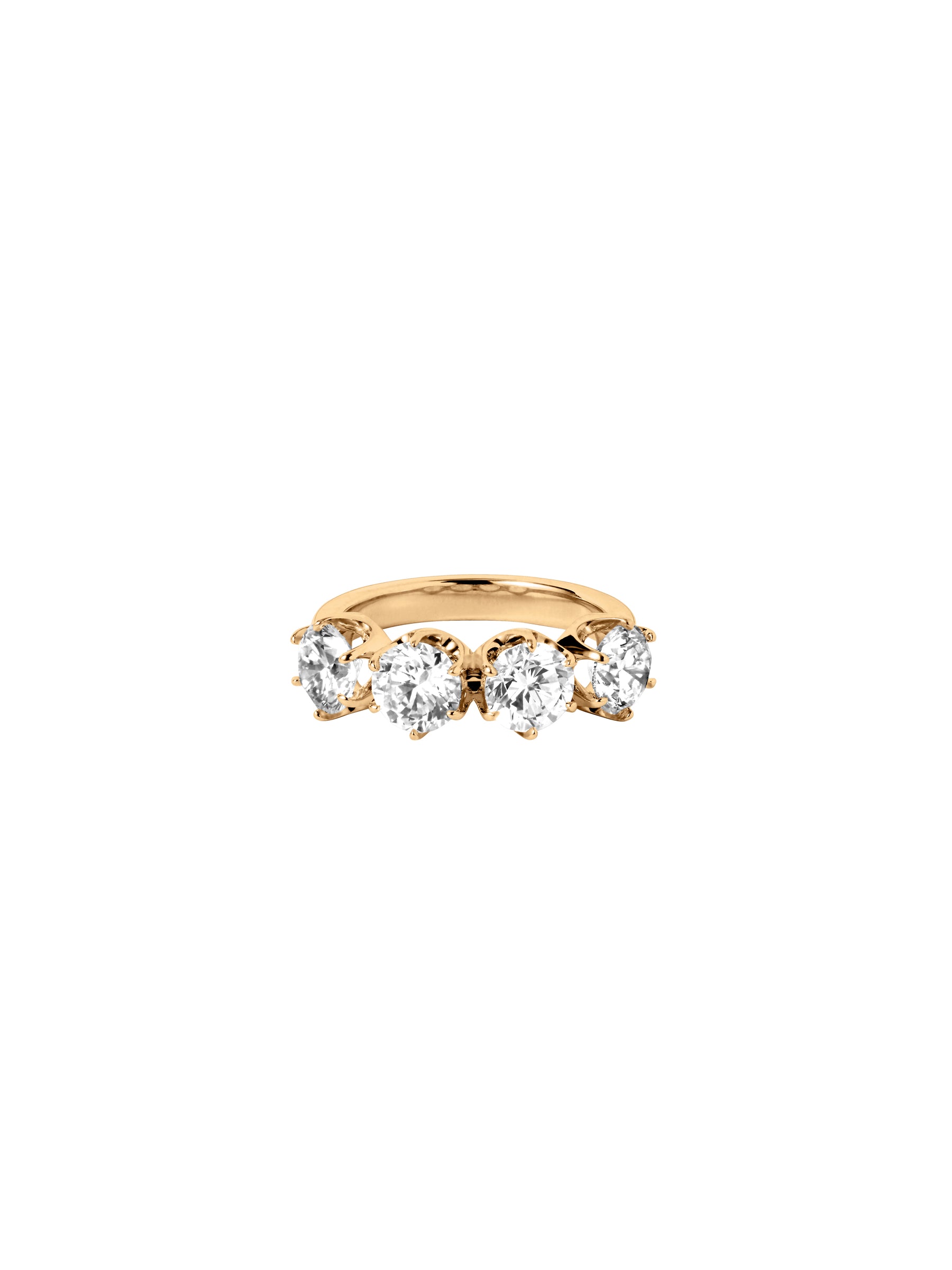 14K IRIS 4-STONE PINKY RING IN LAB DIAMOND