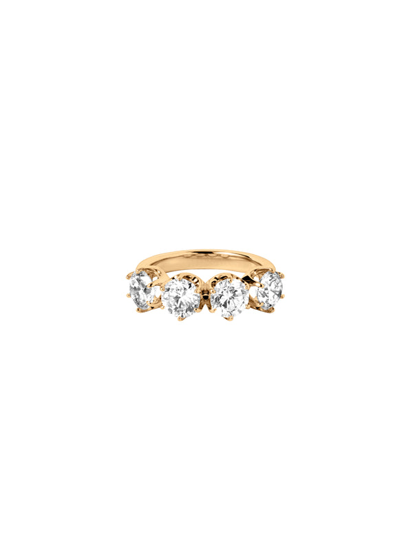 14K IRIS 4-STONE PINKY RING IN LAB DIAMOND