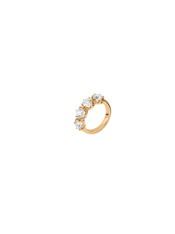 14K IRIS 4-STONE PINKY RING IN LAB DIAMOND