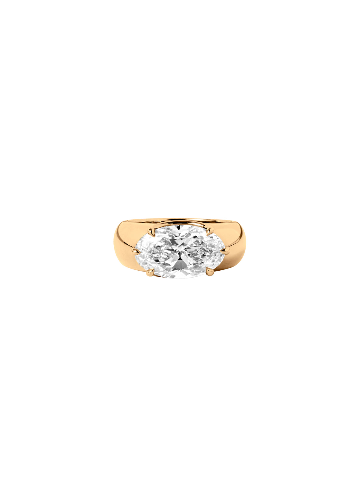 14K RHYS OVAL-CUT PINKY RING IN LAB DIAMOND