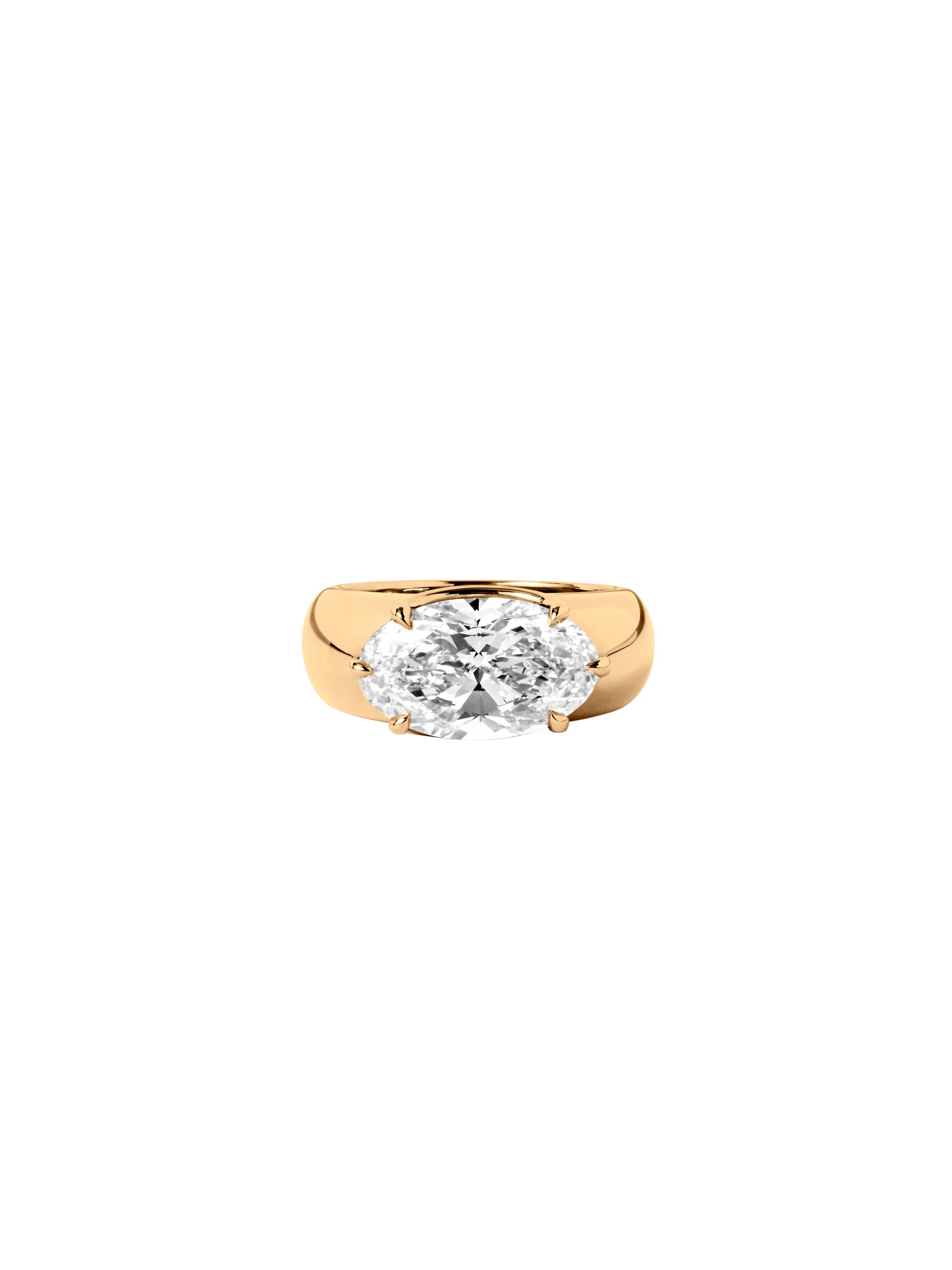 14K RHYS OVAL-CUT PINKY RING IN LAB DIAMOND