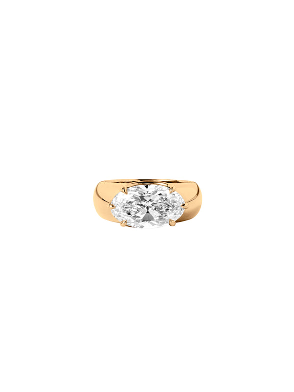 14K RHYS OVAL-CUT PINKY RING IN LAB DIAMOND