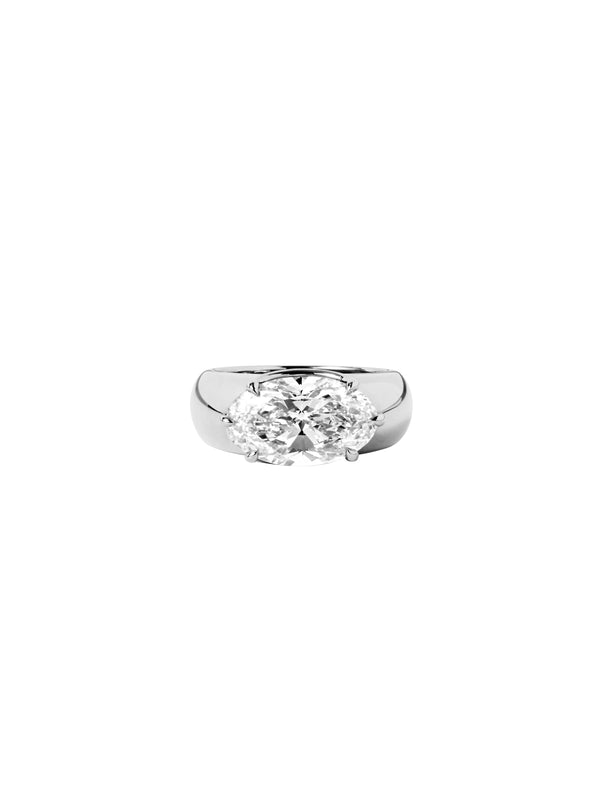14K RHYS OVAL-CUT PINKY RING IN LAB DIAMOND