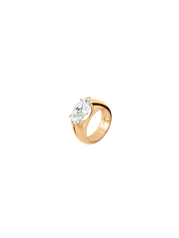 14K RHYS OVAL-CUT PINKY RING IN LAB DIAMOND