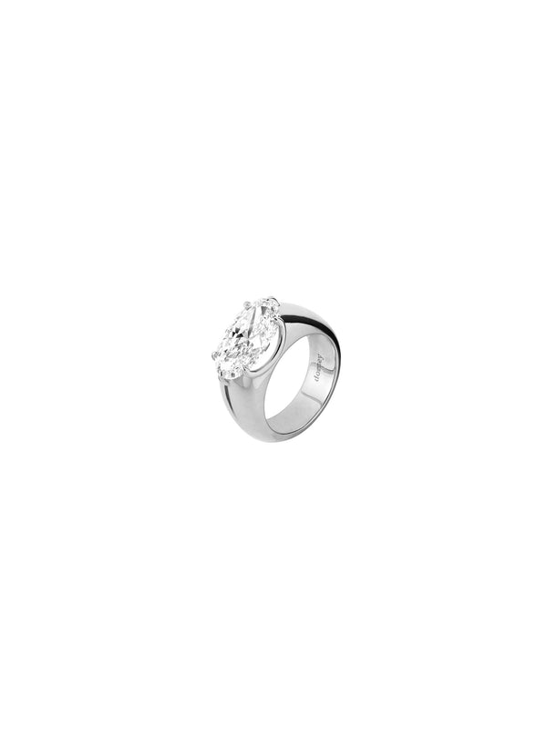 14K RHYS OVAL-CUT PINKY RING IN LAB DIAMOND
