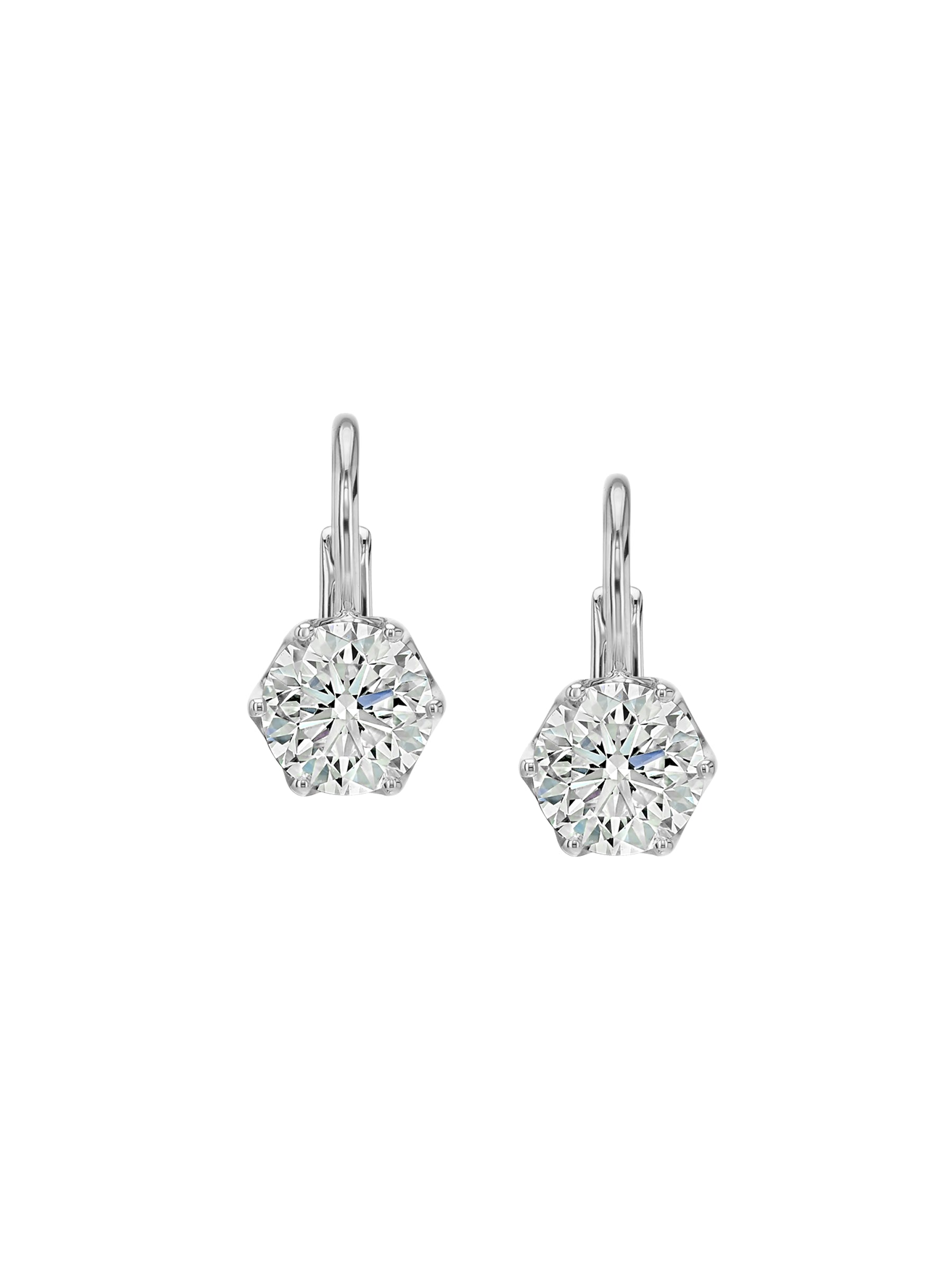 14K CECILIA EARRINGS IN LAB DIAMOND, 14K WHITE GOLD