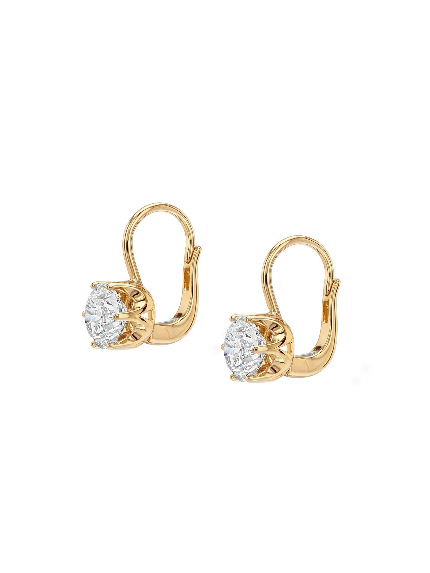 14K CECILIA EARRINGS IN LAB DIAMOND, 14K YELLOW GOLD