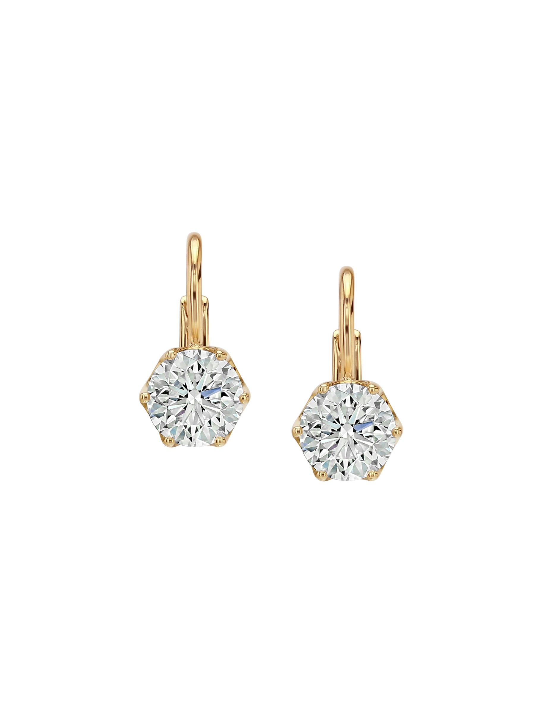 14K CECILIA EARRINGS IN LAB DIAMOND, 14K YELLOW GOLD