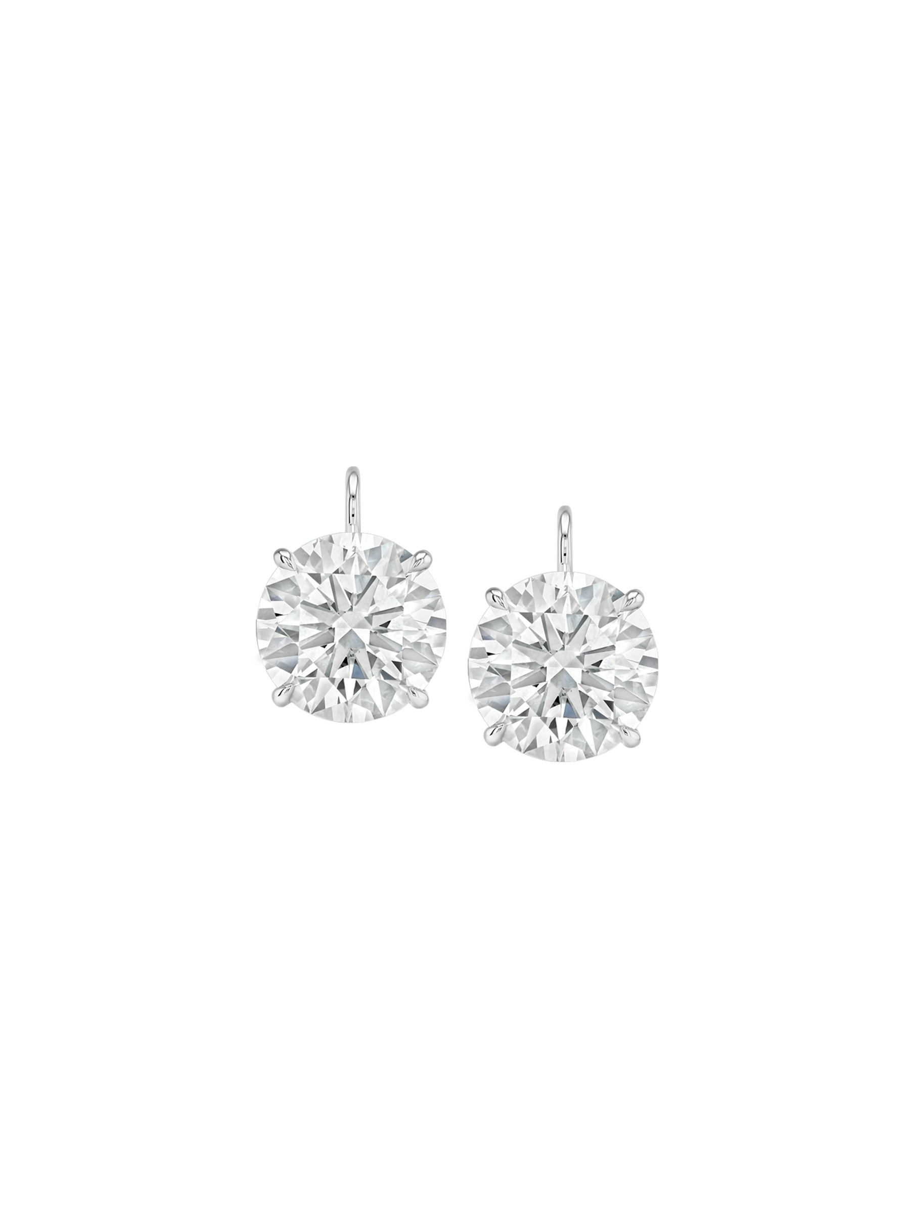 14K MARIE ROUND-CUT EARRINGS IN LAB DIAMOND, 14K WHITE GOLD
