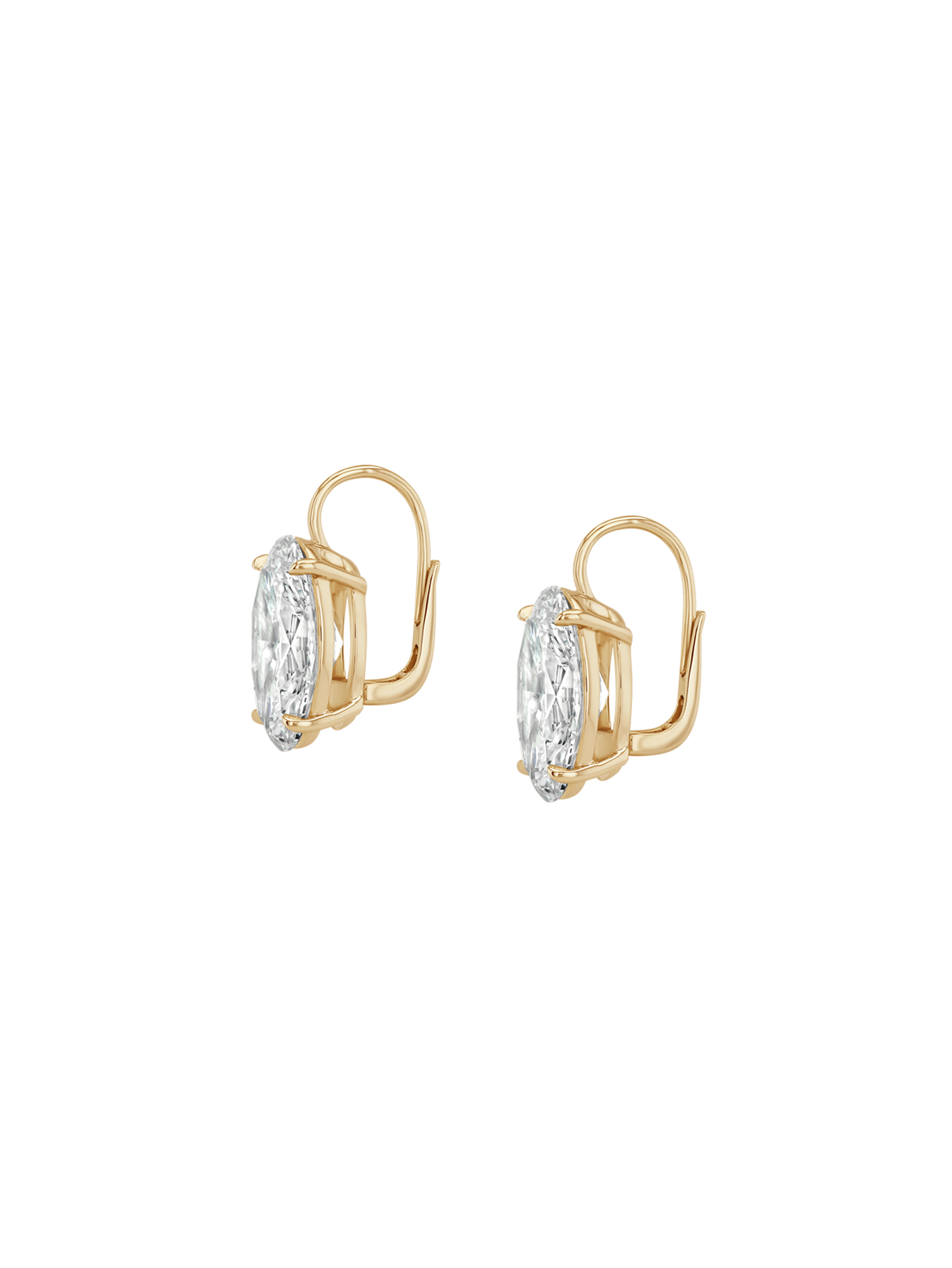 14K MARIE OVAL-CUT EARRINGS IN LAB DIAMOND, 14K YELLOW GOLD