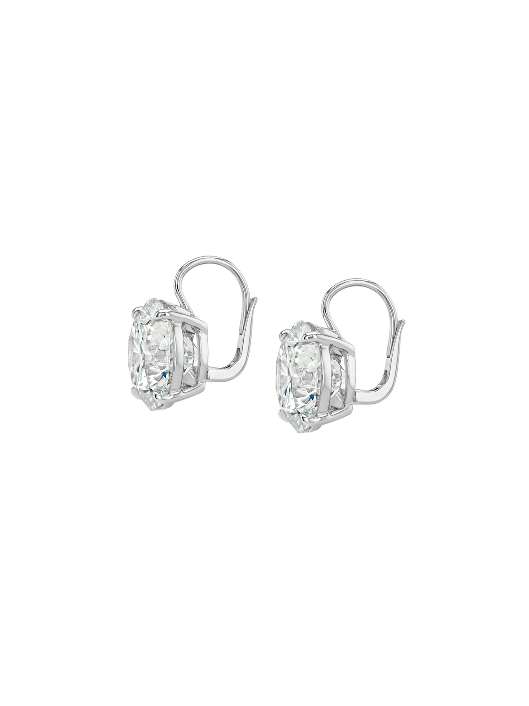 14K MARIE ROUND-CUT EARRINGS IN LAB DIAMOND, 14K WHITE GOLD