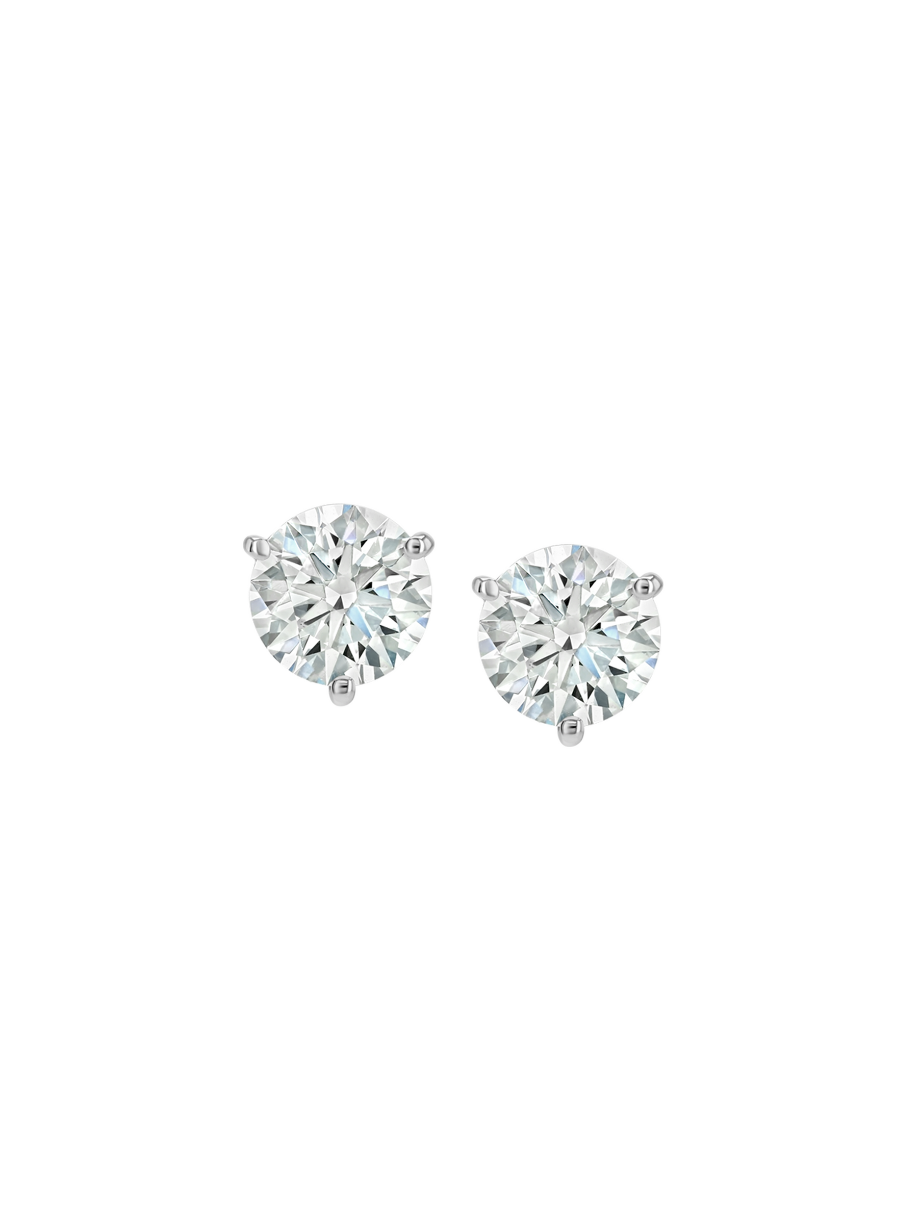 14K OVERSIZED MARTINI STUD EARRINGS IN LAB DIAMOND, 14K WHITE GOLD