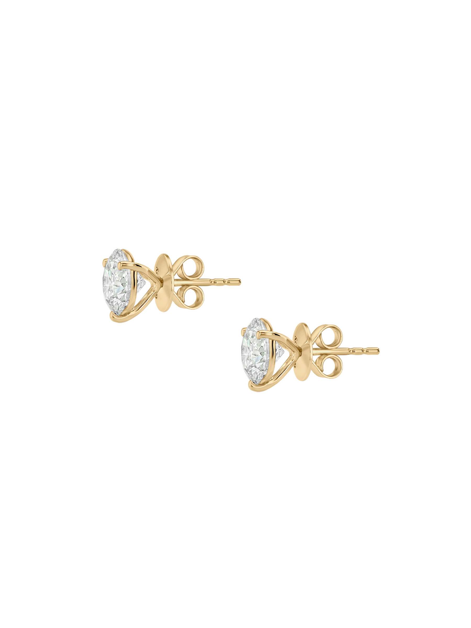14K OVERSIZED MARTINI STUD EARRINGS IN LAB DIAMOND, 14K YELLOW GOLD