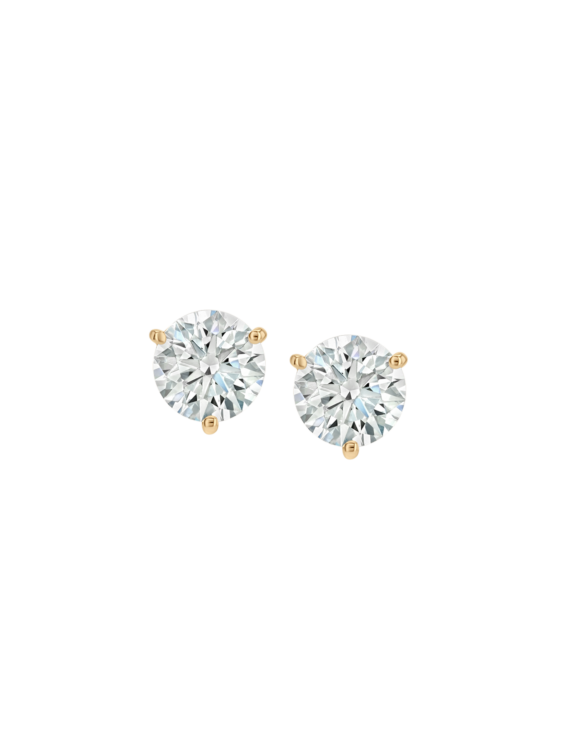 14K OVERSIZED MARTINI STUD EARRINGS IN LAB DIAMOND, 14K YELLOW GOLD