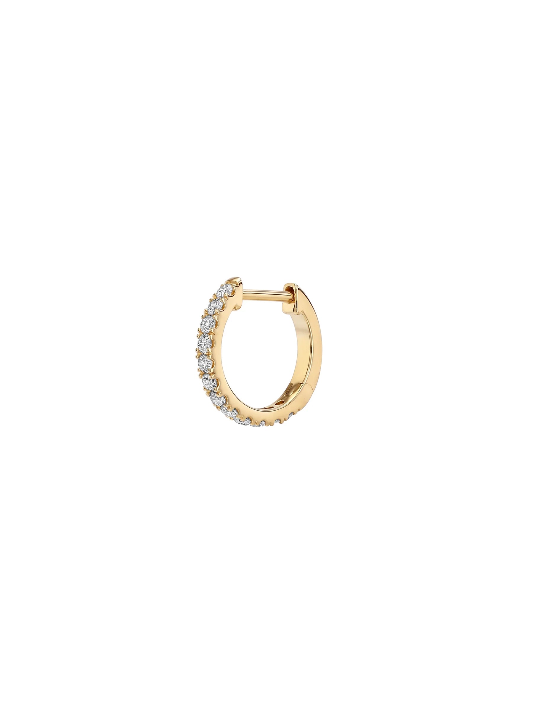 14K PAVÉ HUGGIE EARRING IN LAB DIAMOND, 14K YELLOW GOLD