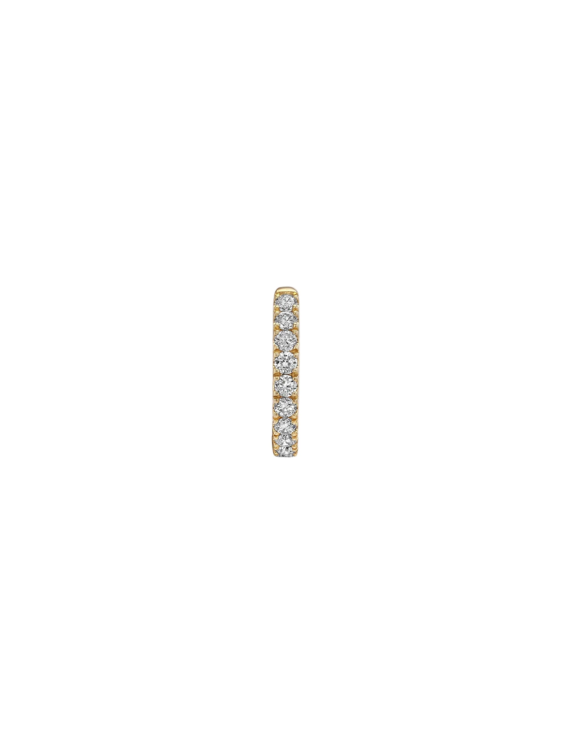 14K PAVÉ HUGGIE EARRING IN LAB DIAMOND, 14K YELLOW GOLD