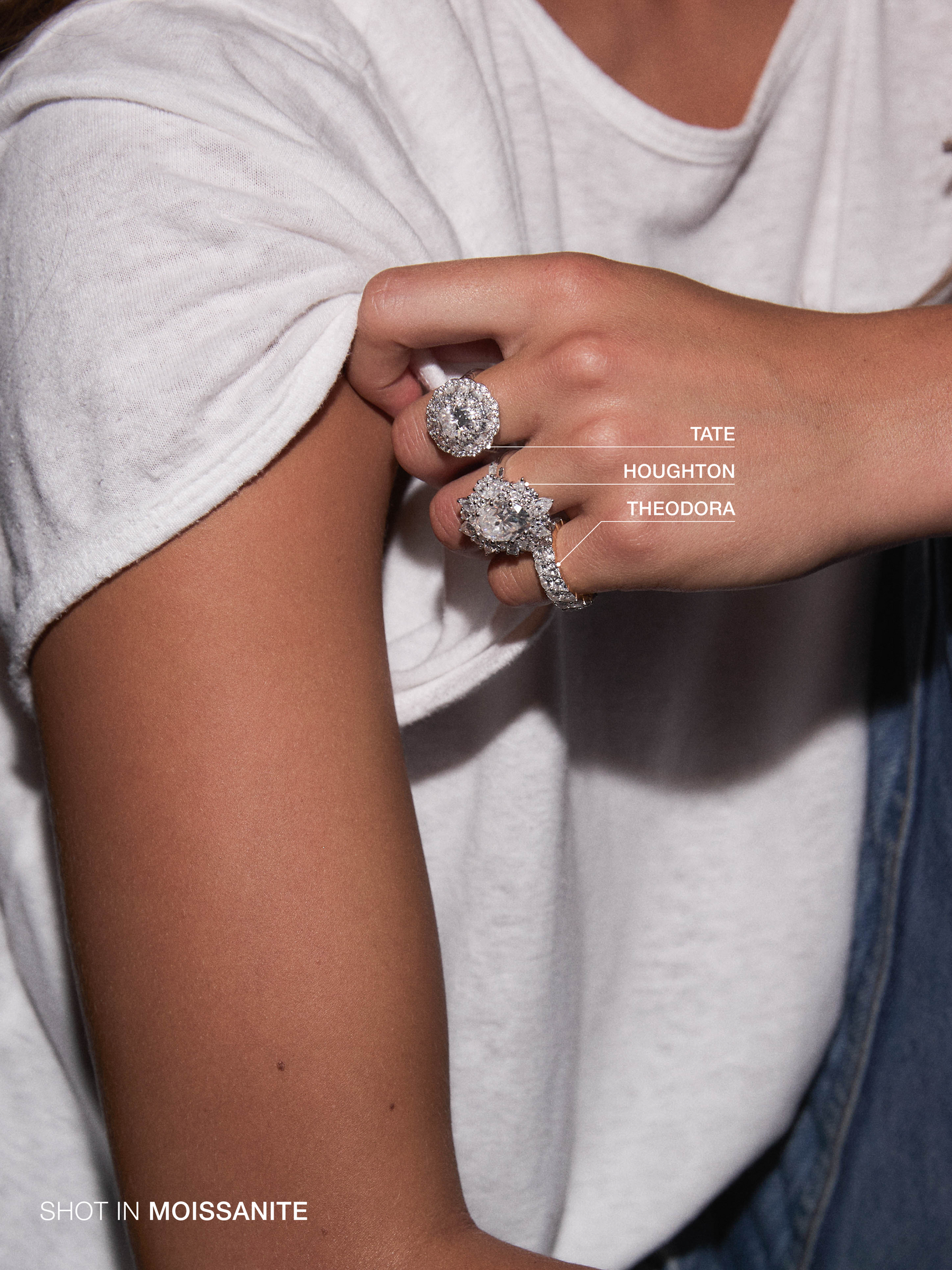 14K TATE RING IN LAB DIAMOND, 14K WHITE GOLD