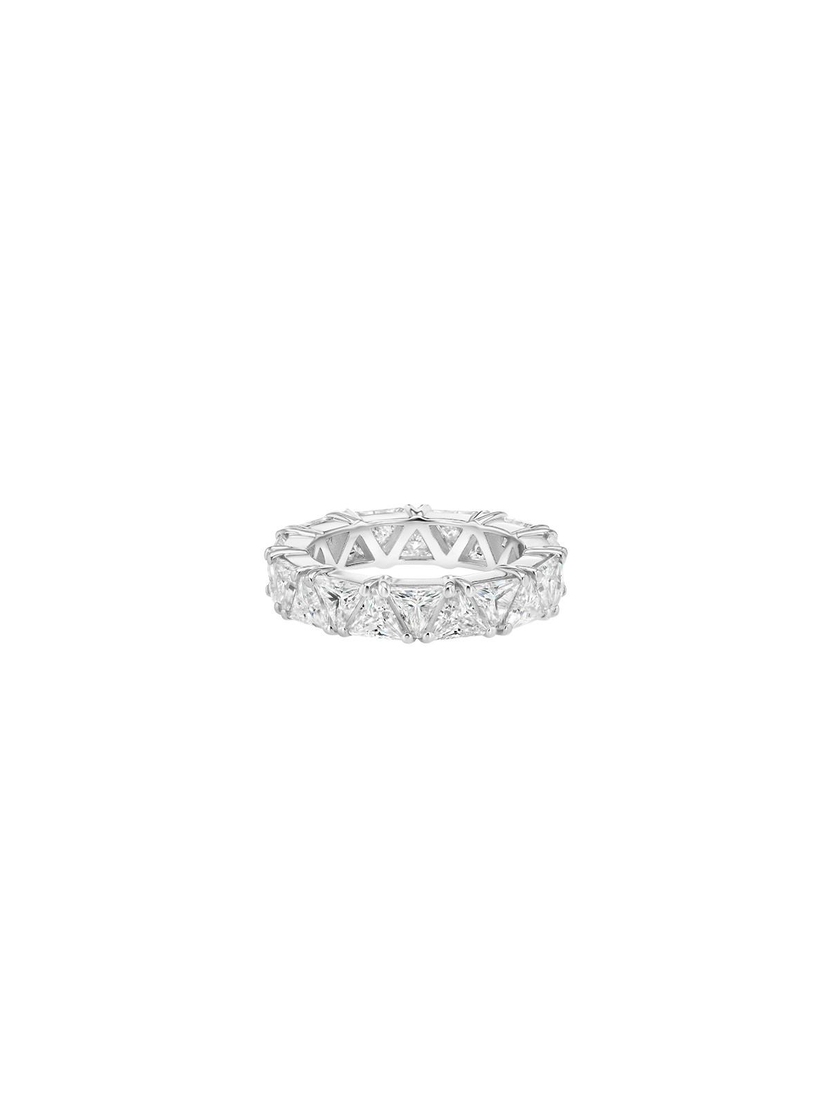 14K THEODORA TRILLION-CUT ETERNITY BAND IN LAB DIAMOND, 14K WHITE GOLD