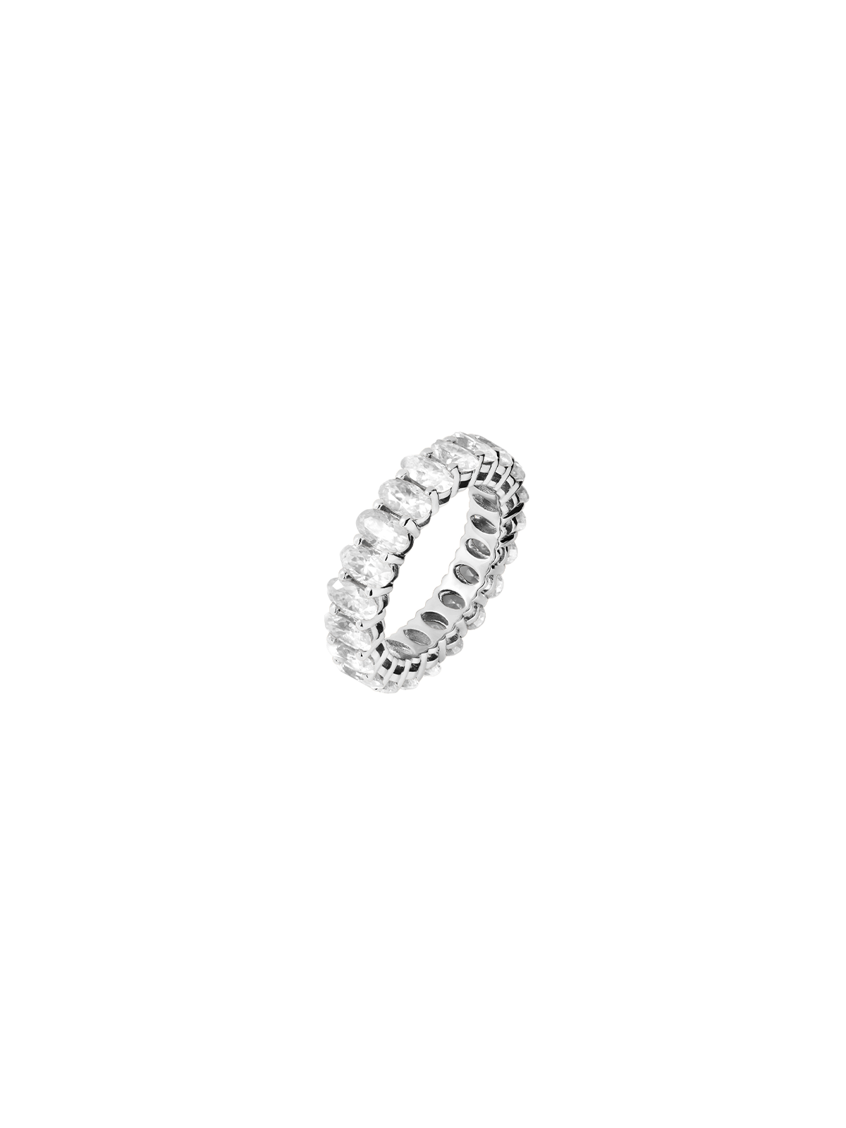 14K OVAL-CUT ETERNITY BAND IN LAB DIAMOND, 14K WHITE GOLD