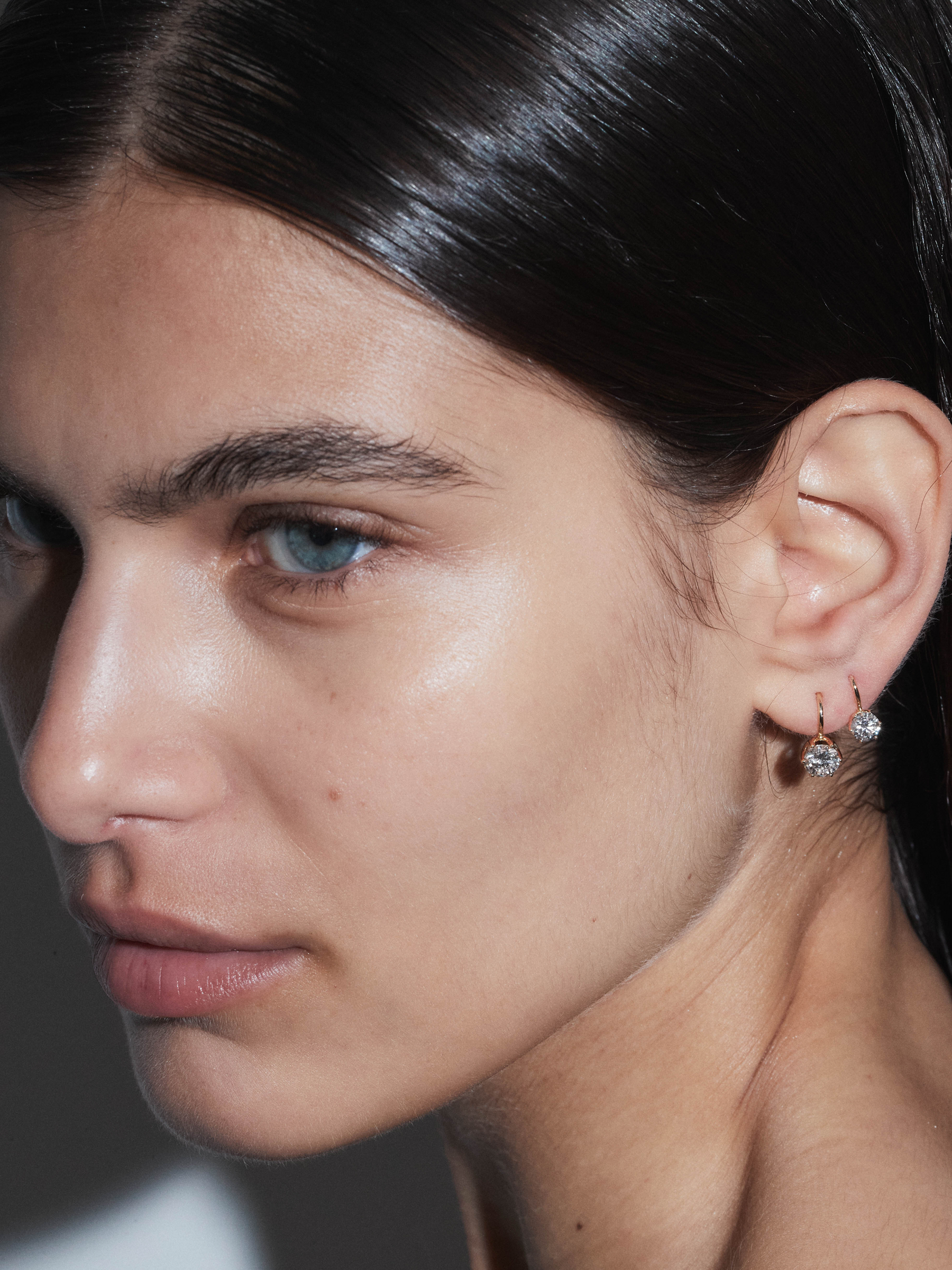 14K CECILIA EARRINGS IN LAB DIAMOND, 14K YELLOW GOLD