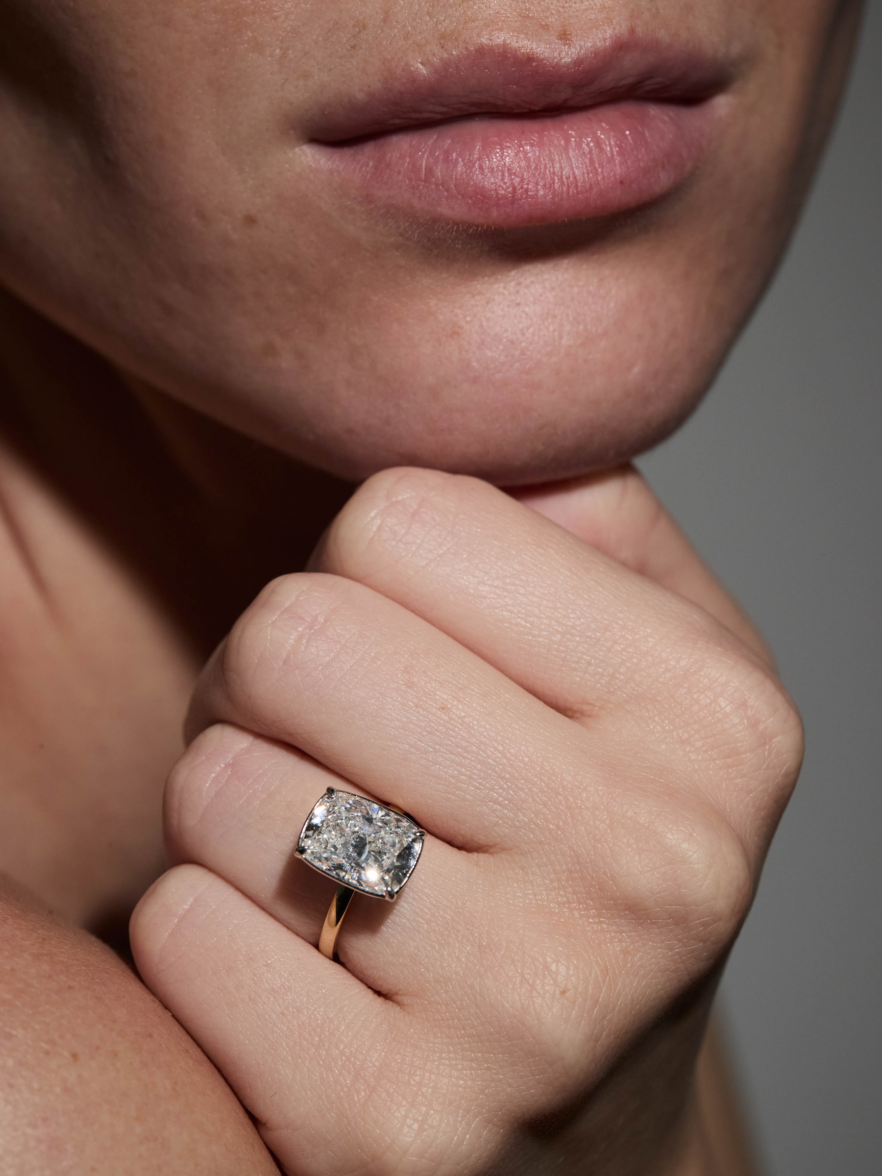 14K ELLIS CUSHION-CUT SOLITAIRE RING IN LAB DIAMOND