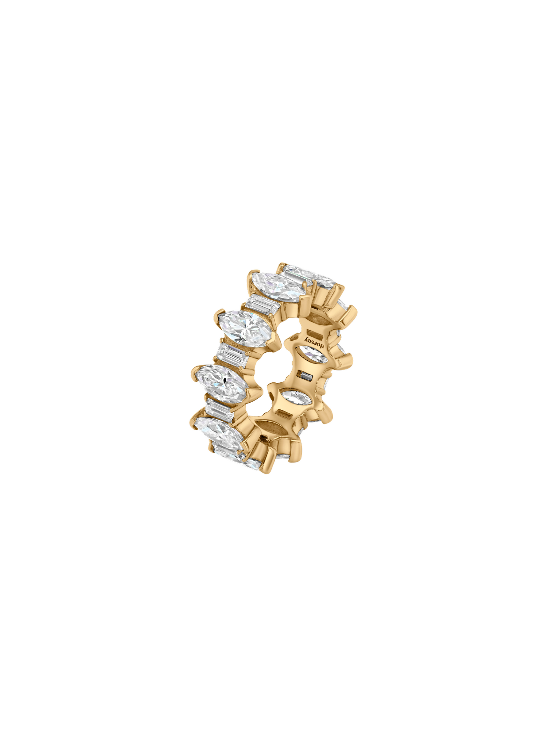 MARQUISE AND BAGUETTE ETERNITY BAND IN MOISSANITE, GOLD VERMEIL