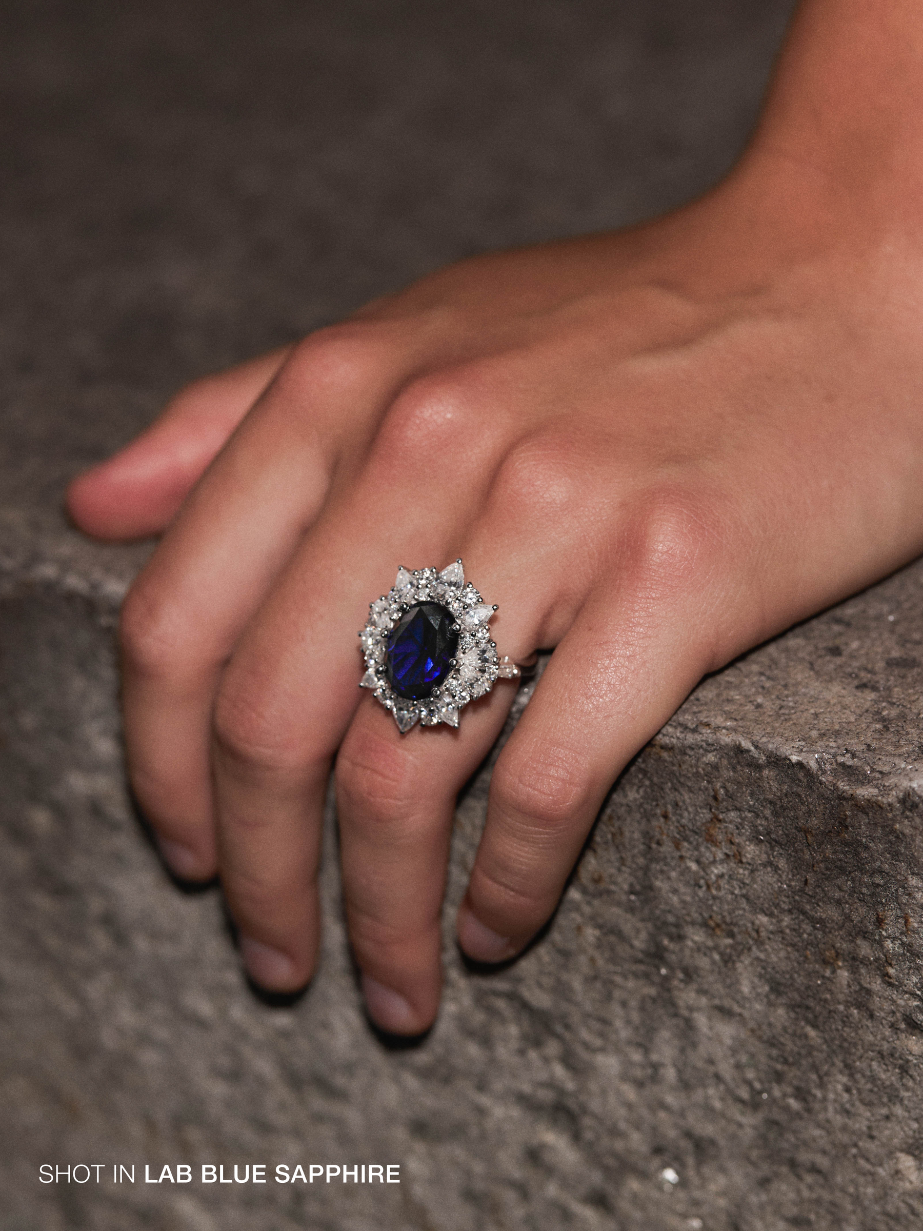 HOUGHTON RING IN DEEP LAB EMERALD AND MOISSANITE, STERLING SILVER