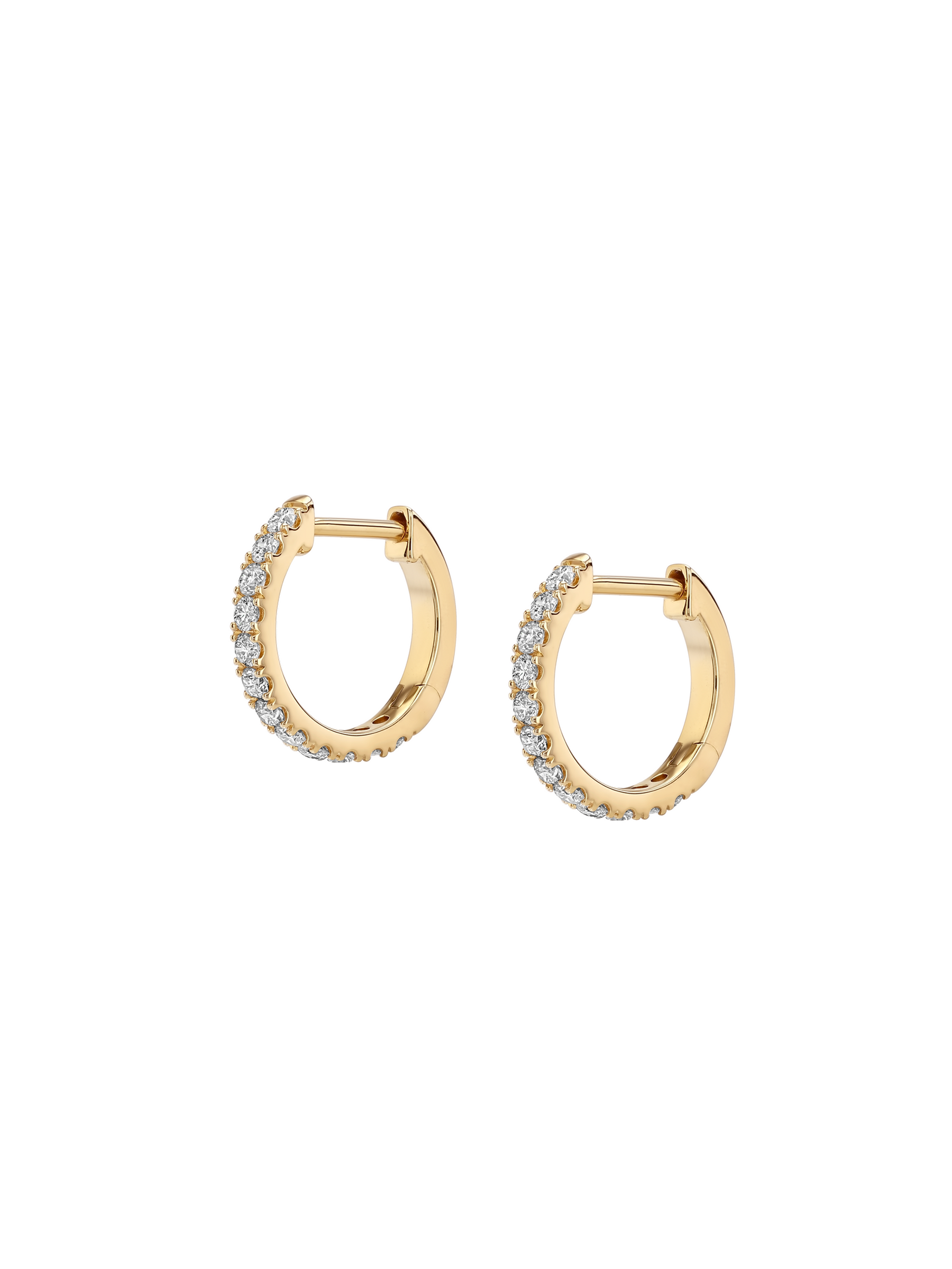 14K PAVÉ HUGGIE EARRING IN LAB DIAMOND, 14K YELLOW GOLD (NC VERSION)