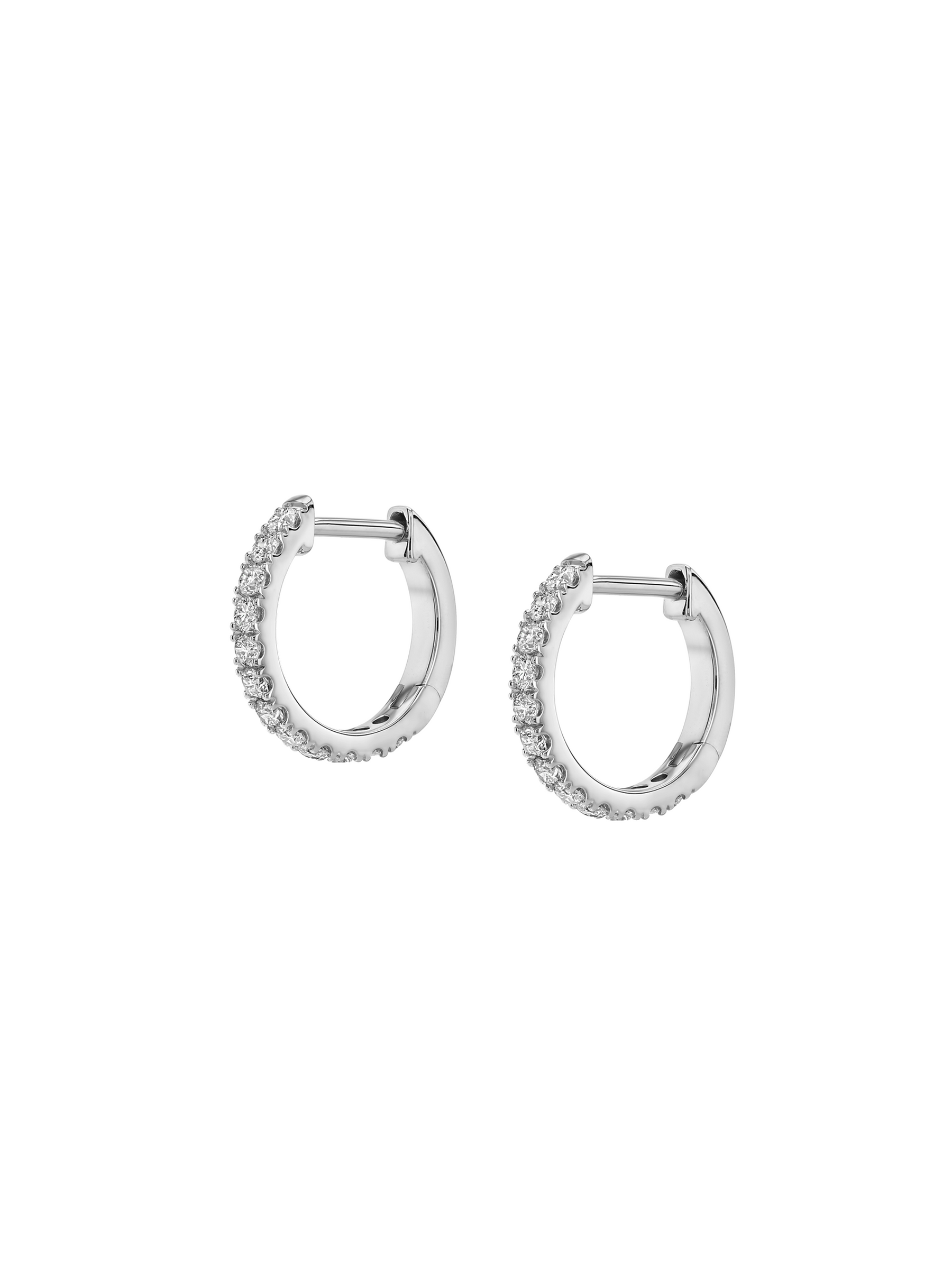 14K PAVÉ HUGGIE EARRING IN LAB DIAMOND, 14K WHITE GOLD (NC VERSION)