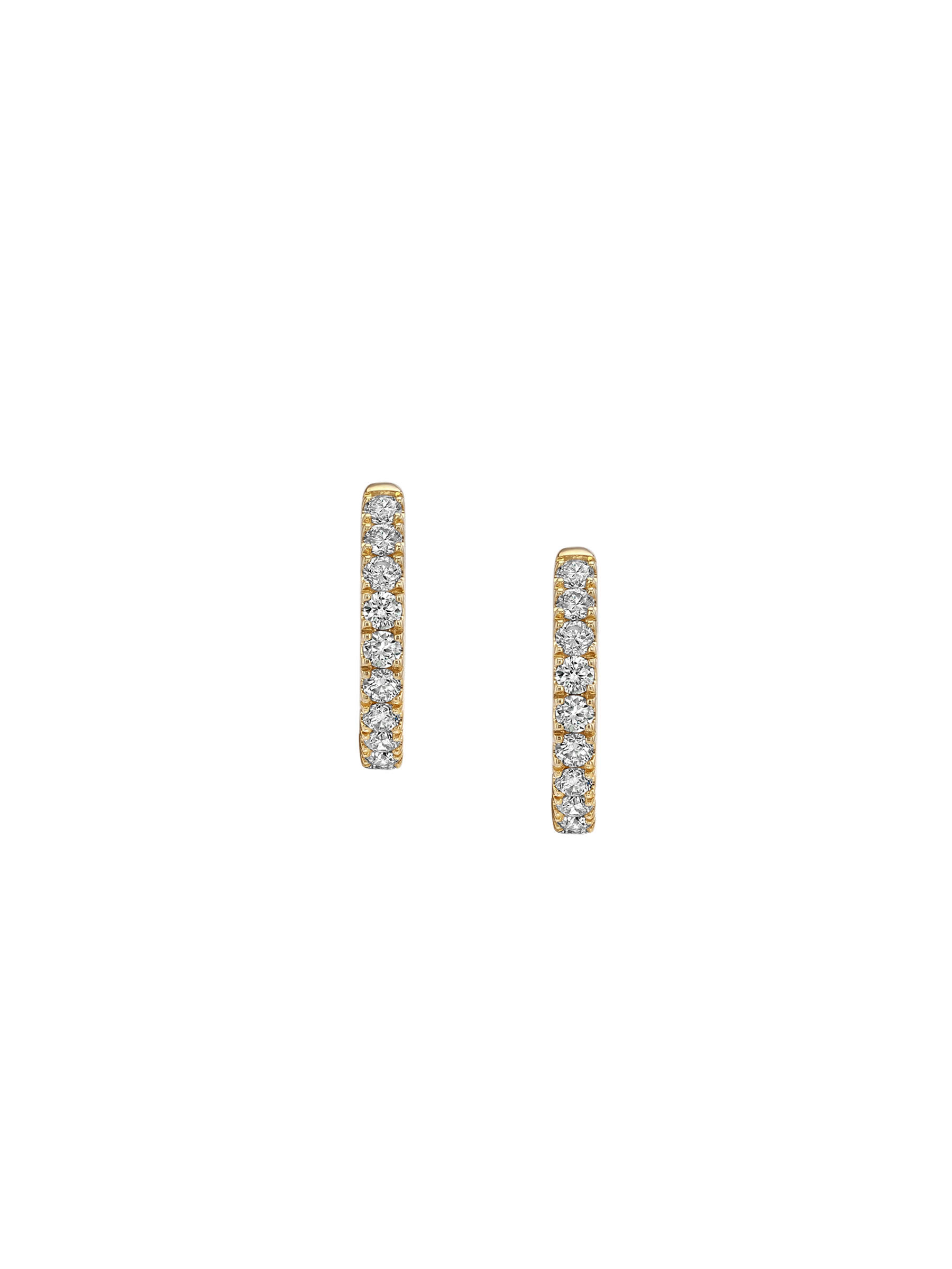14K PAVÉ HUGGIE EARRING IN LAB DIAMOND, 14K YELLOW GOLD (NC VERSION)